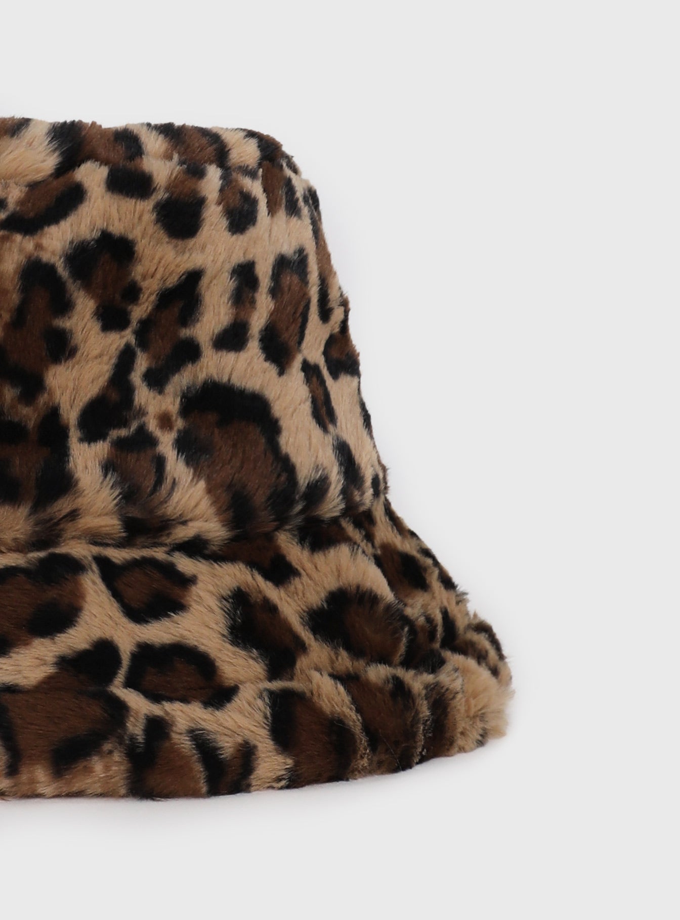 Frankle Faux Fur Bucket Hat Leopard、mySite、solidvoid