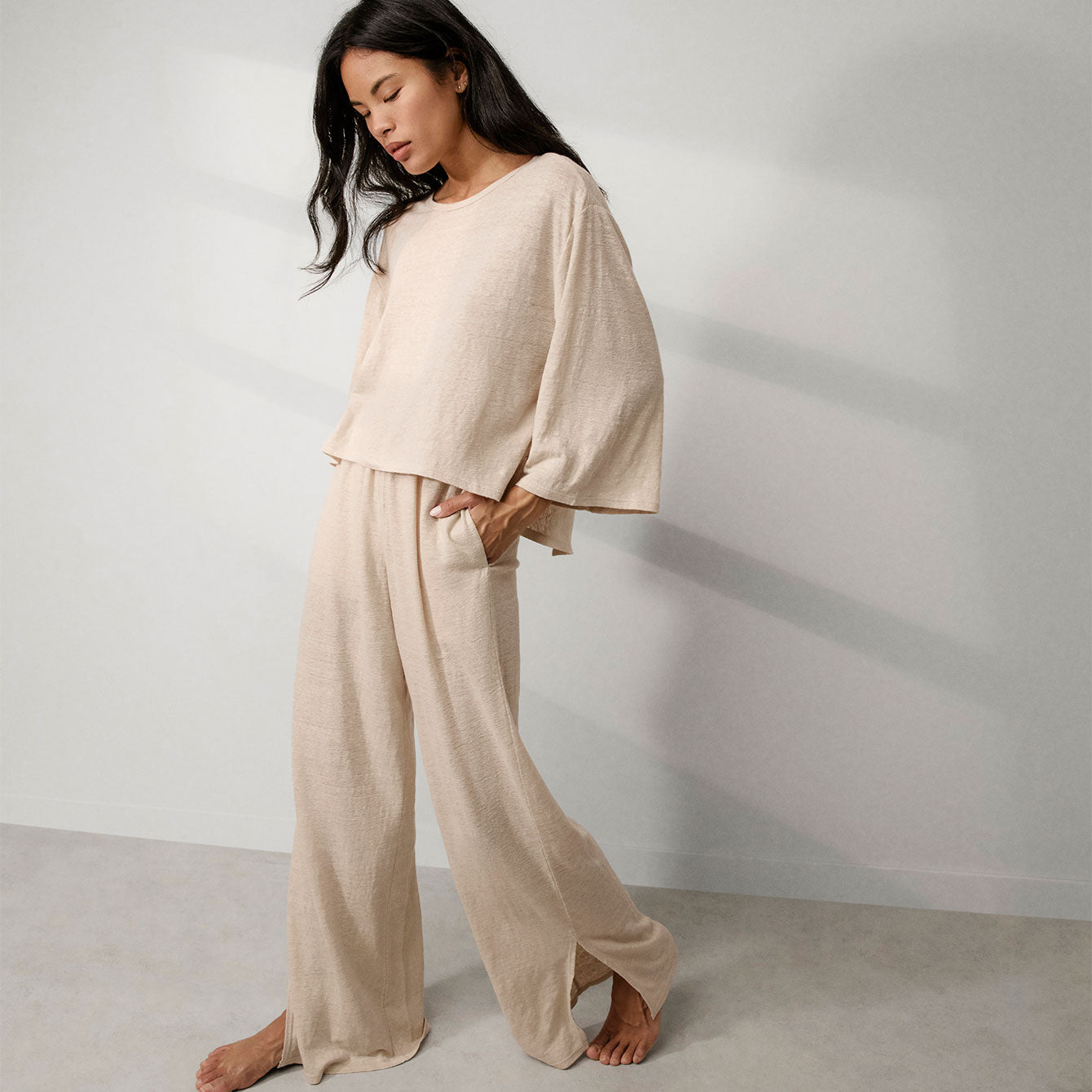 Linen Knit Back Slit Top、mySite、bengalsvssteelers