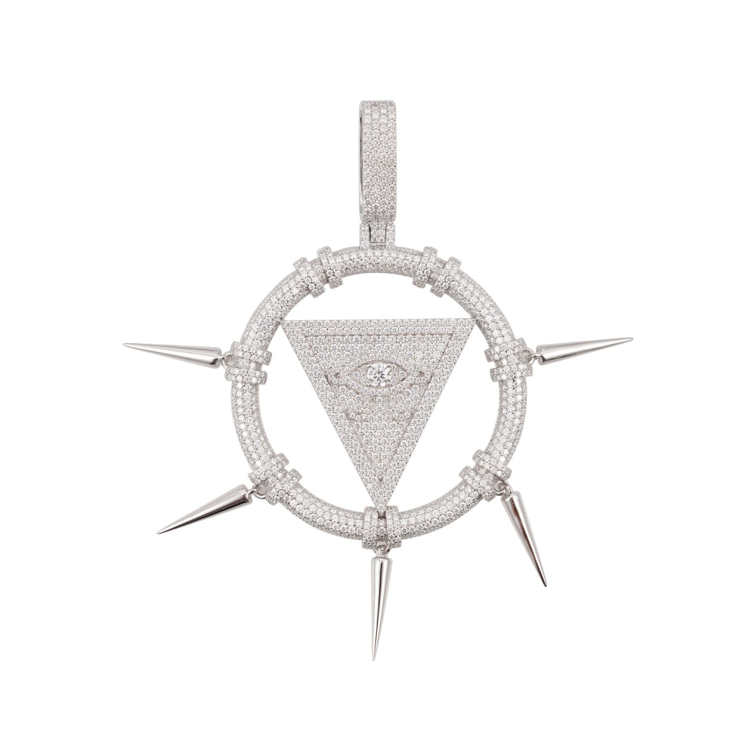 SPIKED ILLUMINATI Custom Logo Moissanite Pendant 14K Gold、mySite、hinf8tx79