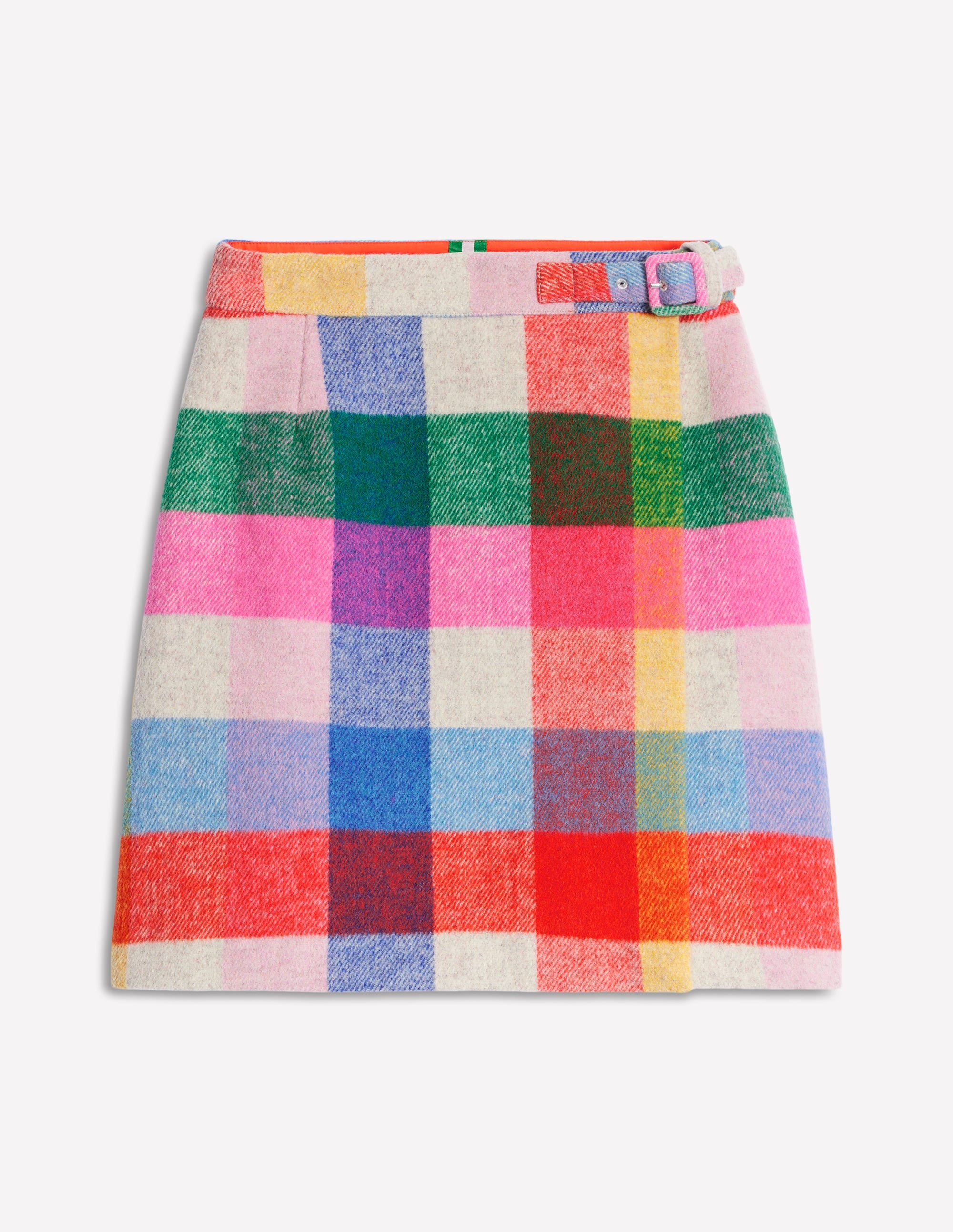  Clemence Wrap Short Skirt-Neon Multi Gingham、mySite、ashleygrahame