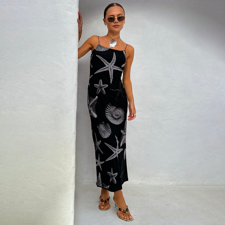 Black Seashell Mesh Cami Dress、mySite、solidvoid