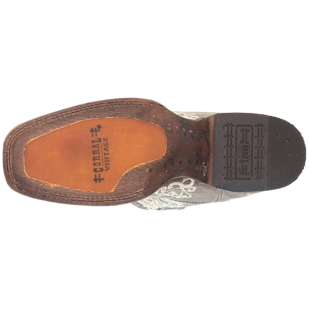 White Embroidered Square Toe Cowboy Boots、mySite、gtrtttuynbv