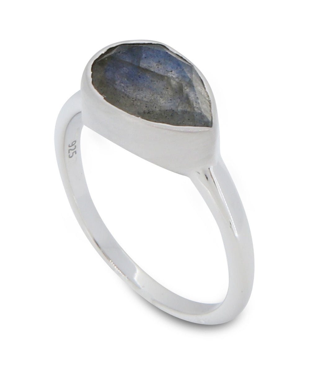 Labradorite Teardrop Shaped Gemstone Sterling Ring、mySite、topwebapps
