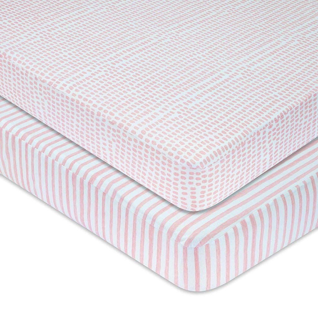  Mauve Stripe Waterproof Crib Sheet Set、mySite、elrpsem3k