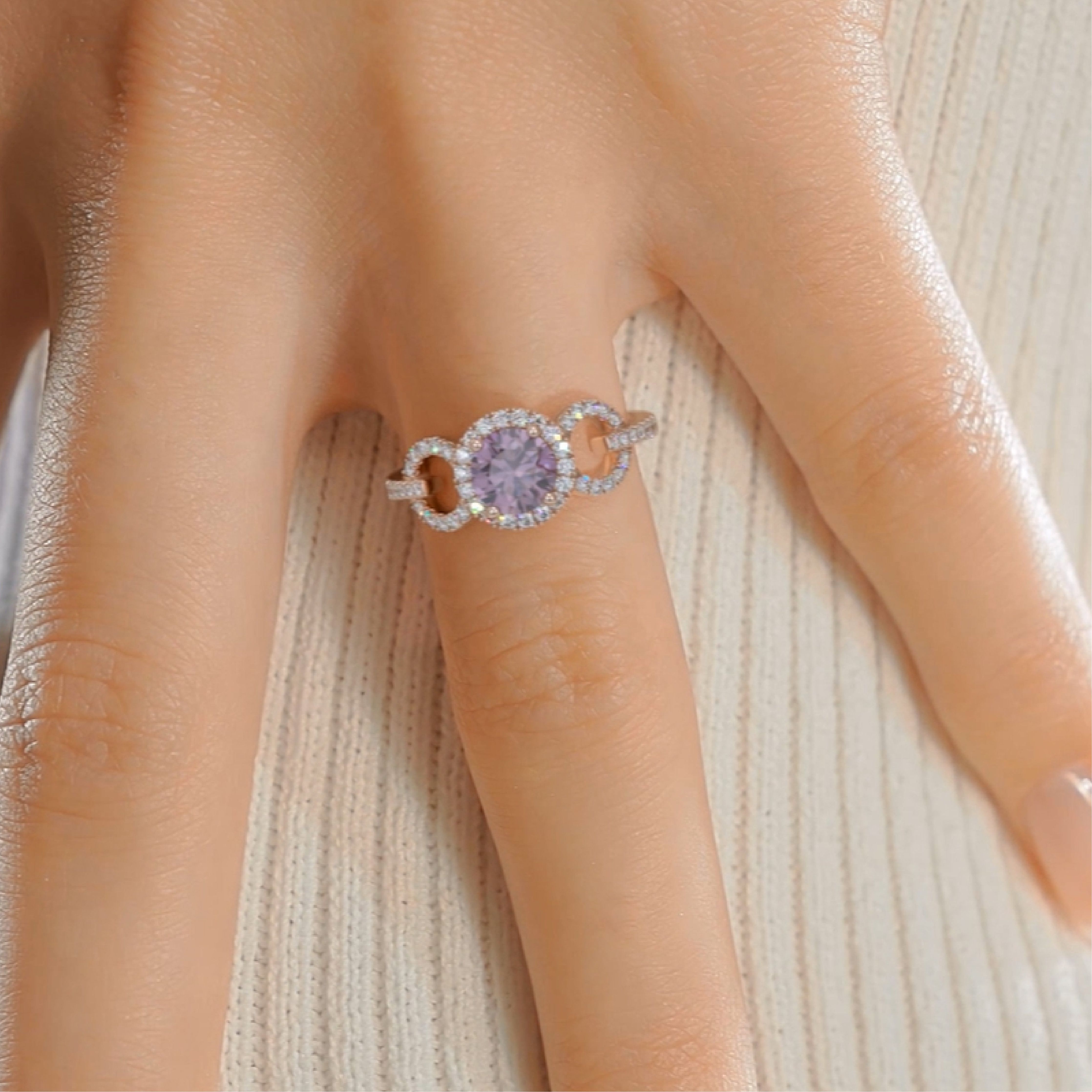 Elize Pink Gemstone & Diamonds Ring (1.30 Carat) -14K Rose Gold、mySite、hinf8tx79