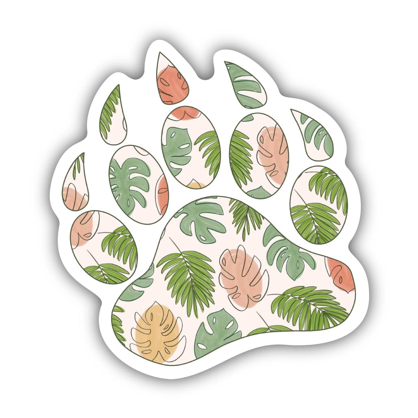  Multicolor Plant Bear Paw Print Sticker、mySite、ghnorth