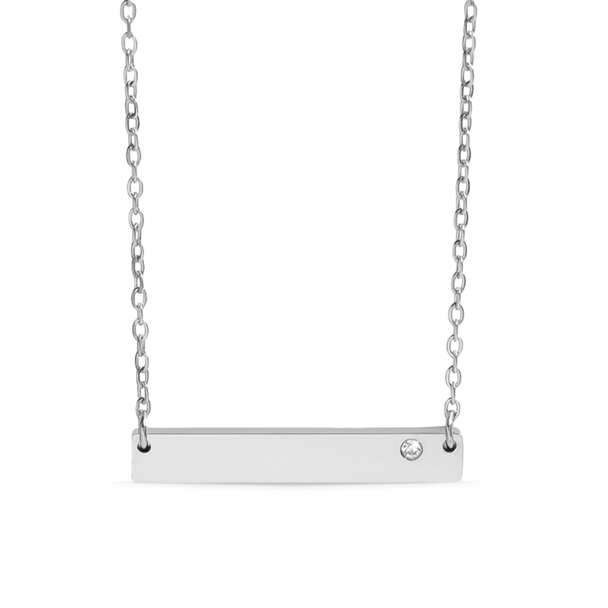 Stainless Steel Bar Birthstone Necklace / SBB0055、mySite、dreamappss