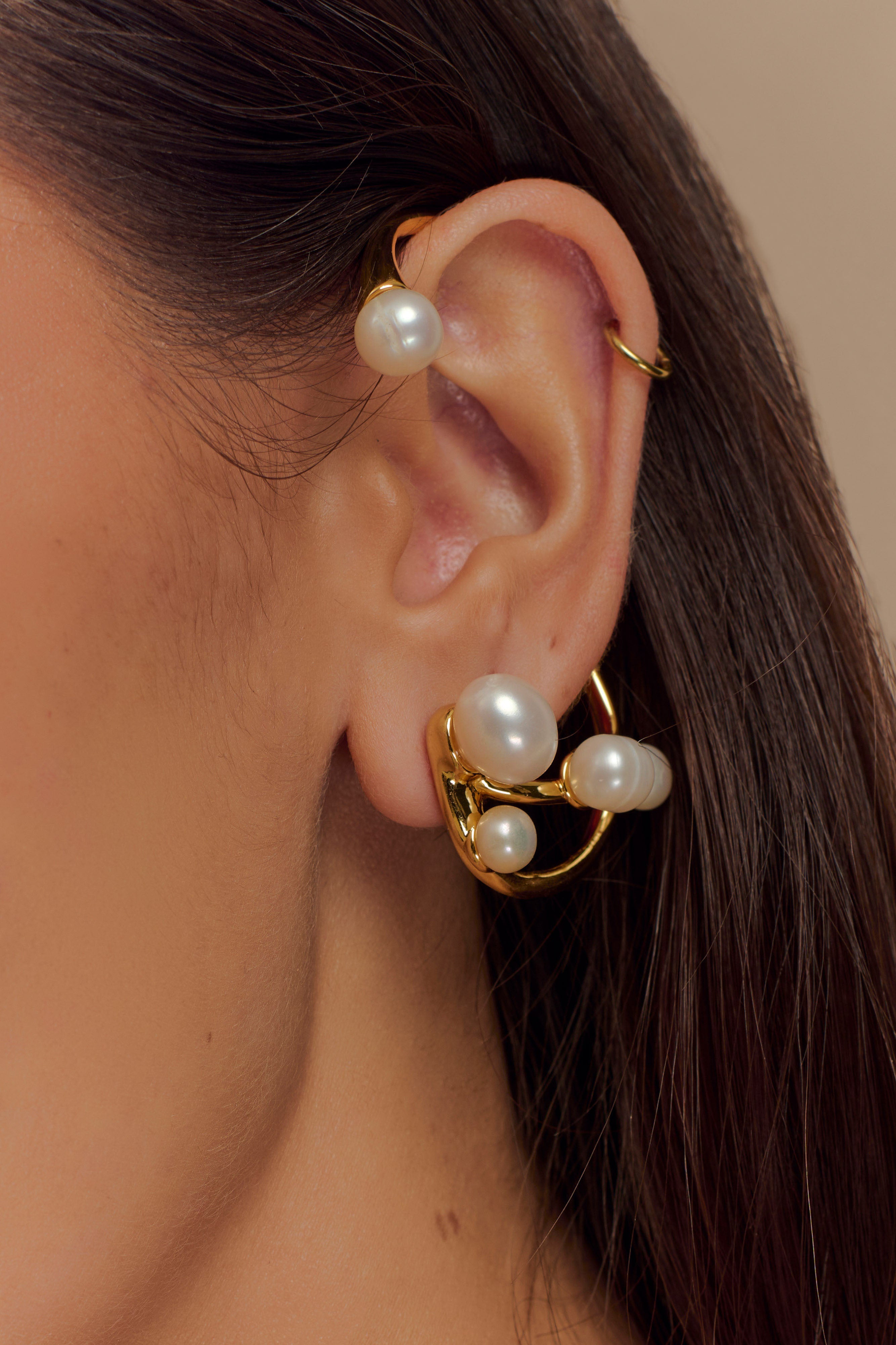Saskia Freshwater Pearl Ear Cuff - Pearl、mySite、solidvoid