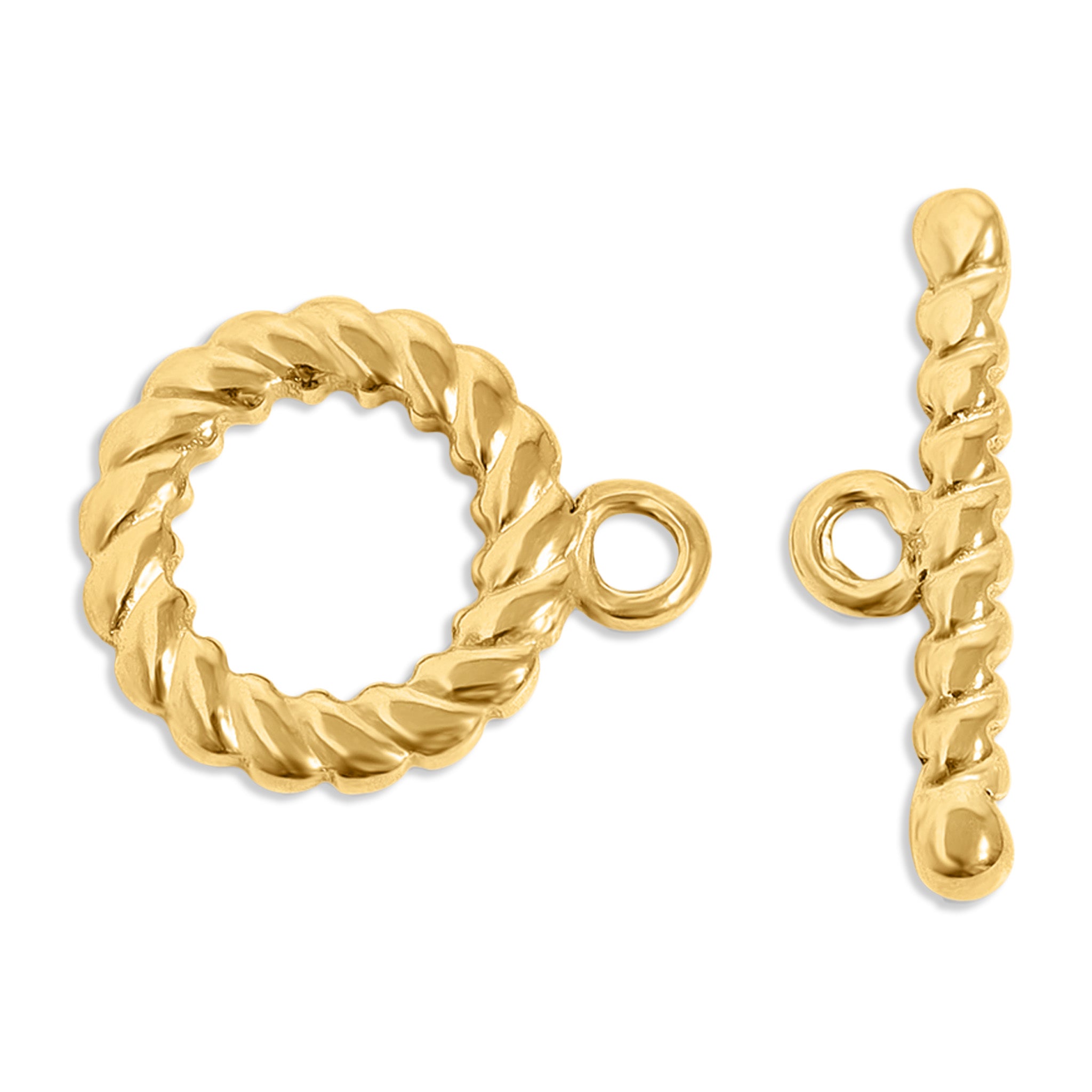 18K Gold PVD Stainless Steel Braided Toggle Clasp / ENC0042、mySite、dreamappss