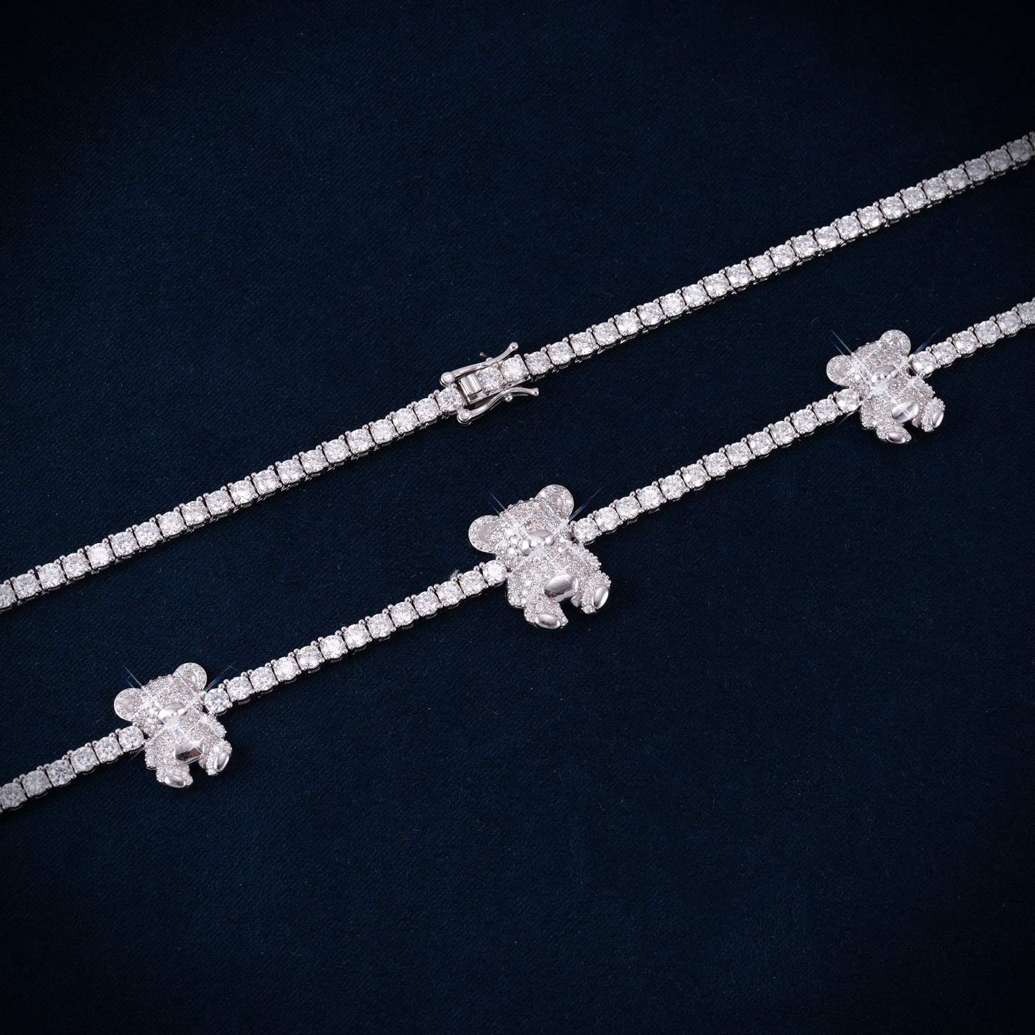 3MM Moissanite Teddy Bear Tennis Necklace 14K、mySite、hinf8tx79