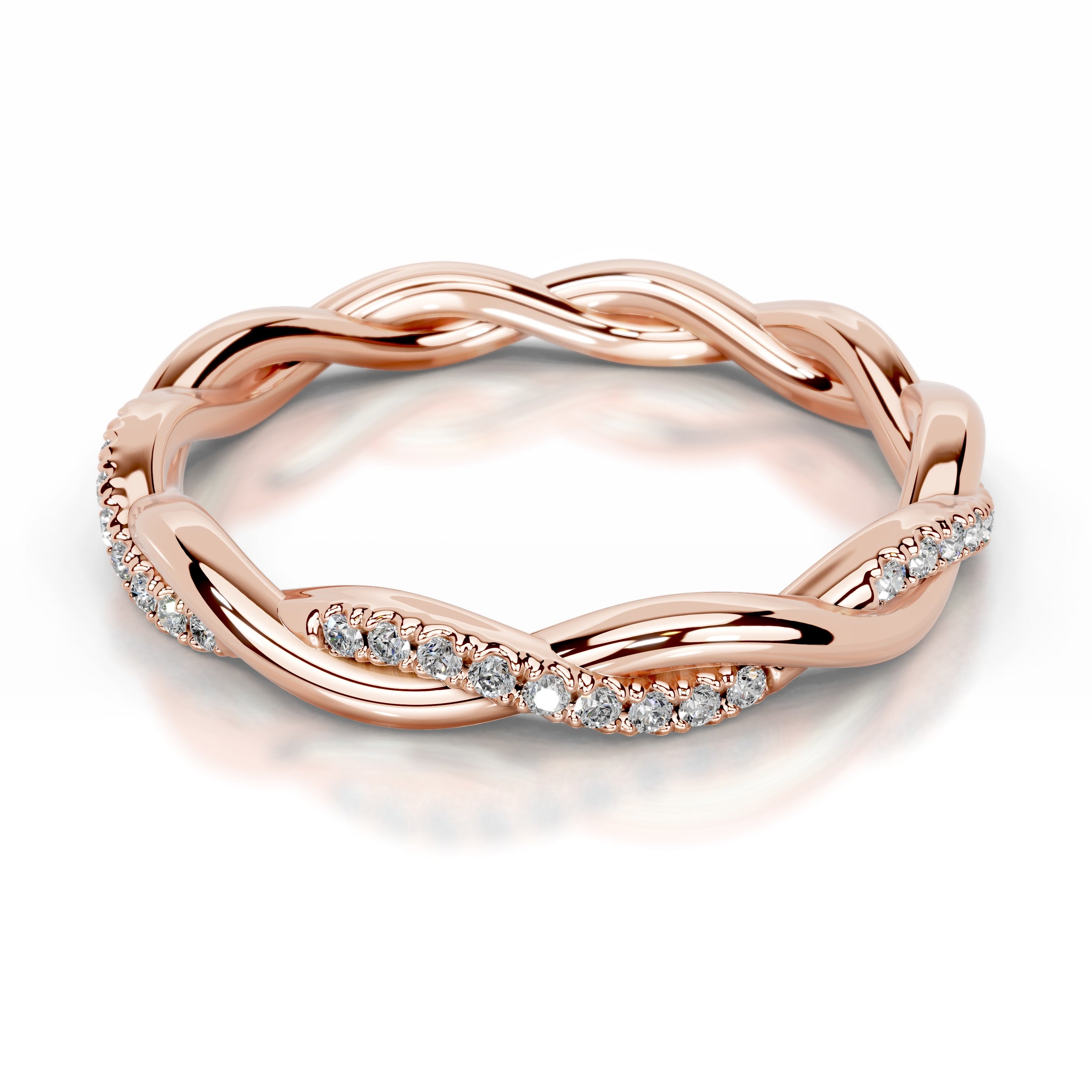 Tsumugi Lab Grown Diamond Wedding band - 14K Rose Gold、mySite、hinf8tx79