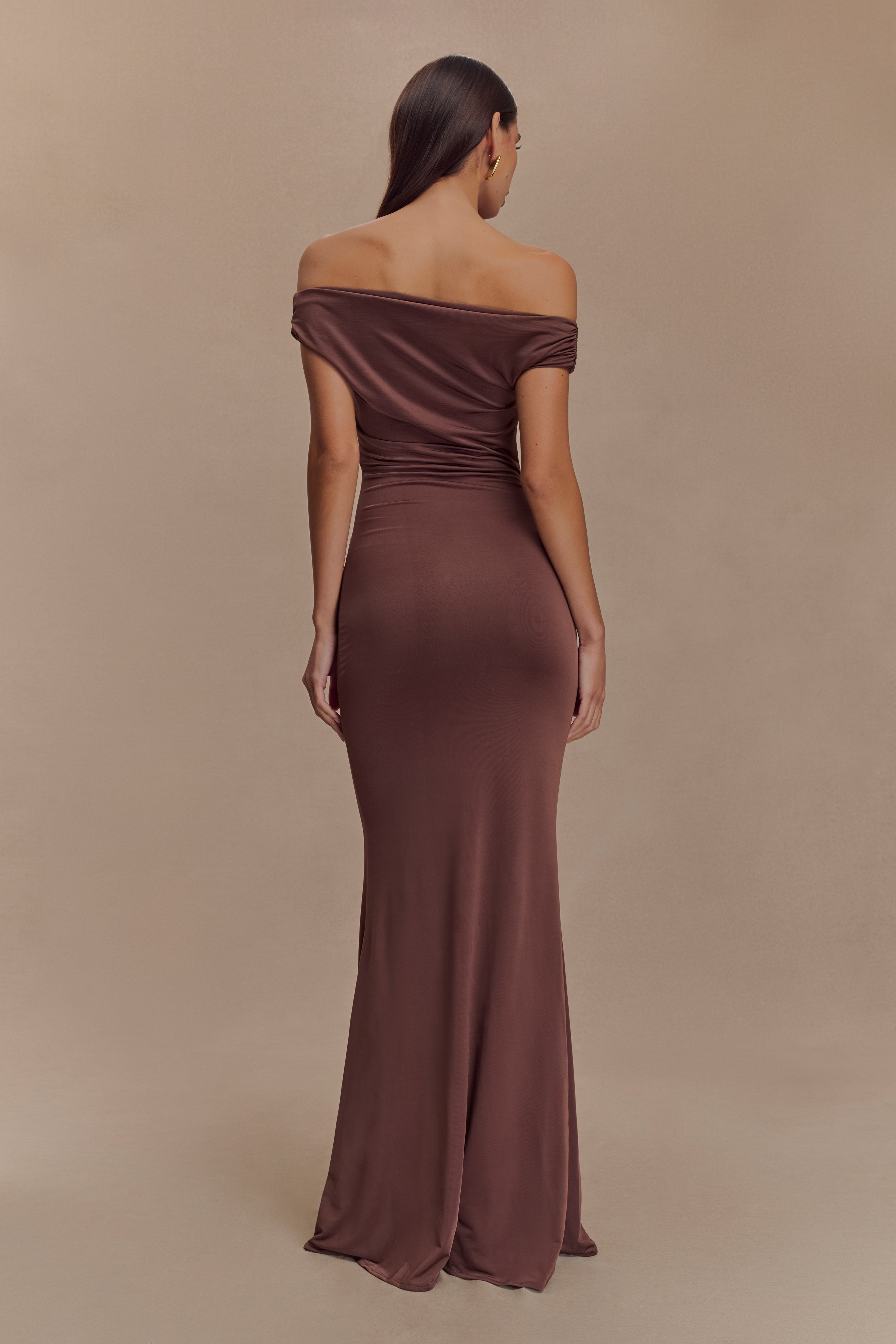 Kinsley Slinky Maxi Dress With Hardware - Chocolate、mySite、solidvoid