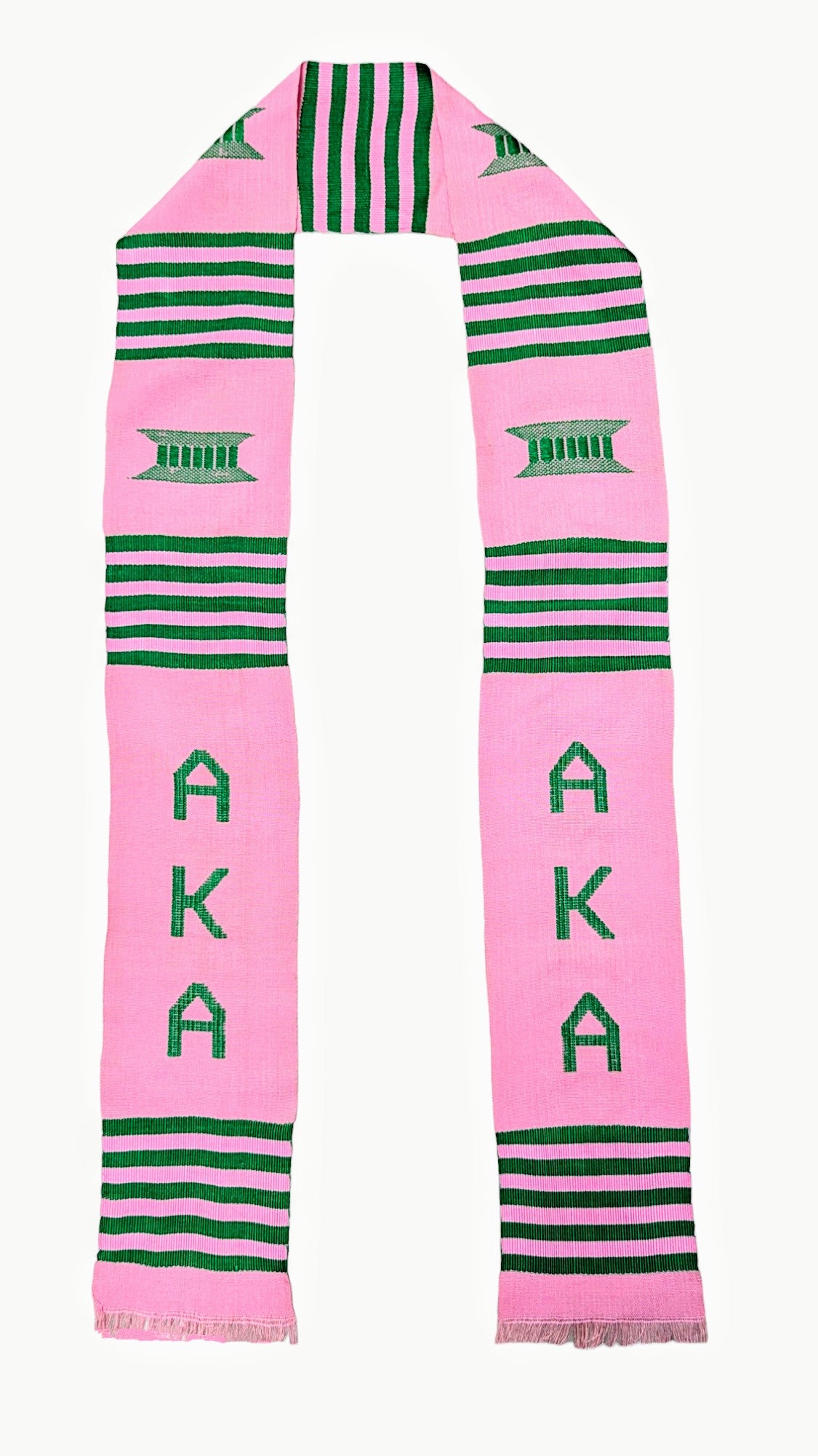 Dupsie's Pink and Green Akka Essence Kente Graduation Stole Sash DPAKA200、mySite、solidvoid