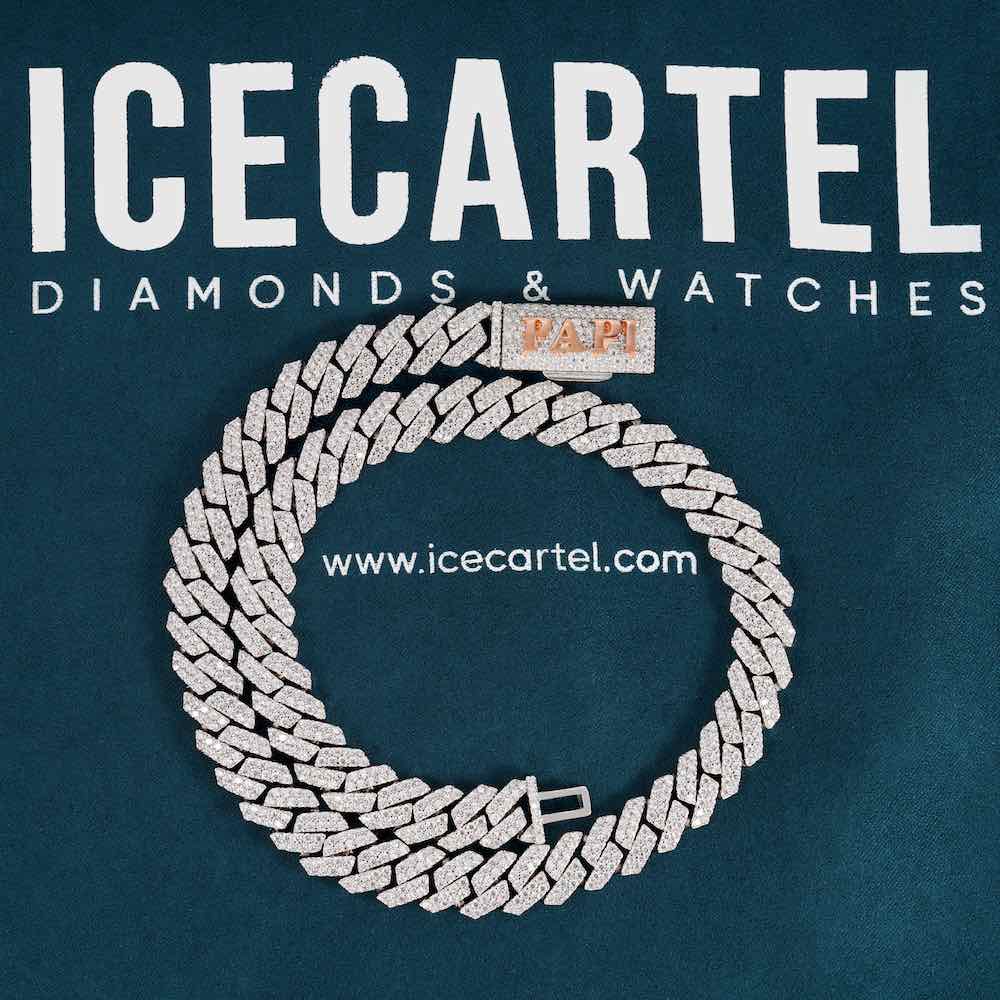 CUSTOM CLASP 2-Row 10MM Moissanite Cuban Link Chain 14K Gold、mySite、hinf8tx79