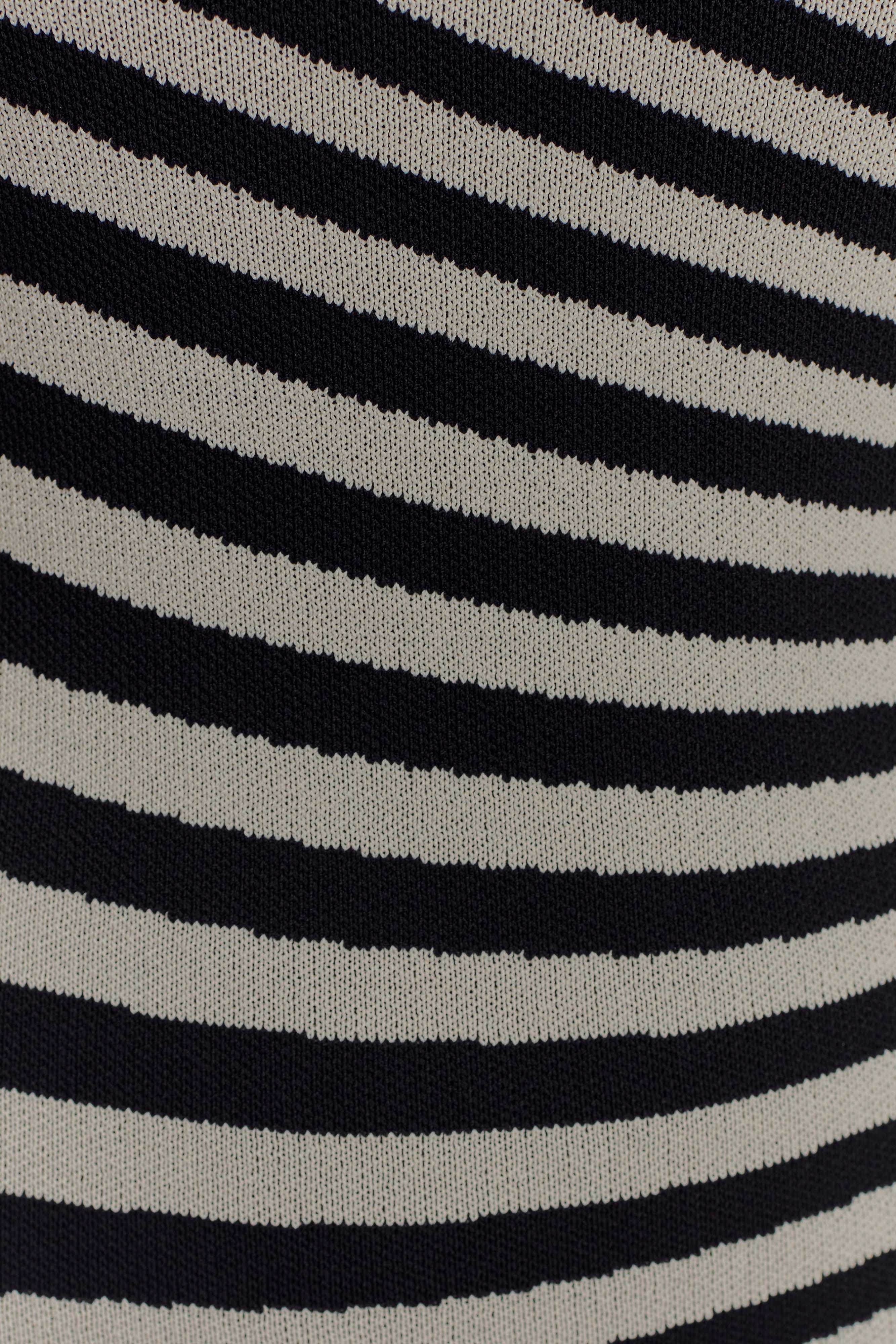 Raven Striped Knit Midi Dress - Black/White、mySite、solidvoid