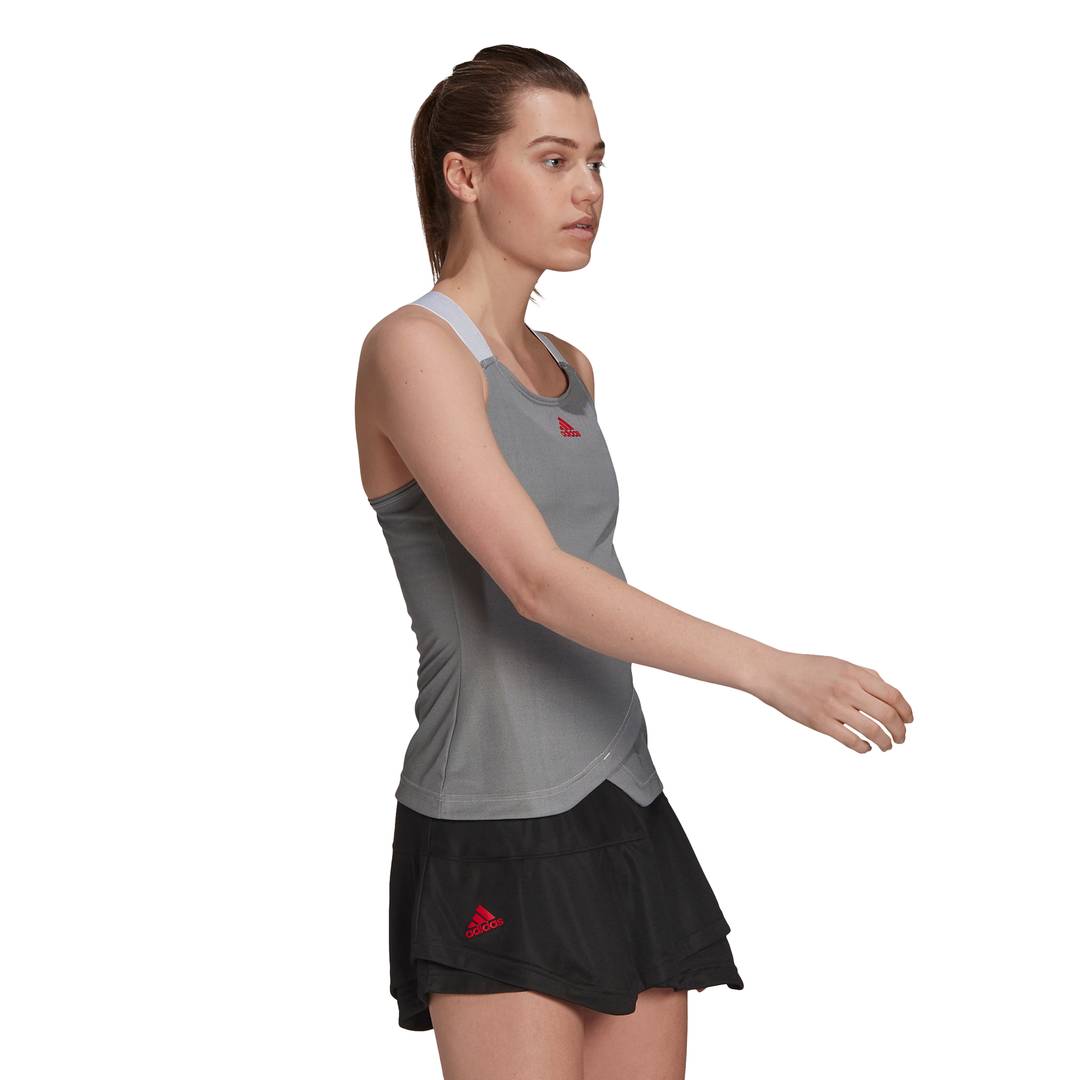 adidas Women's AeroReady Primeblue Y-Tank Top (Grey)