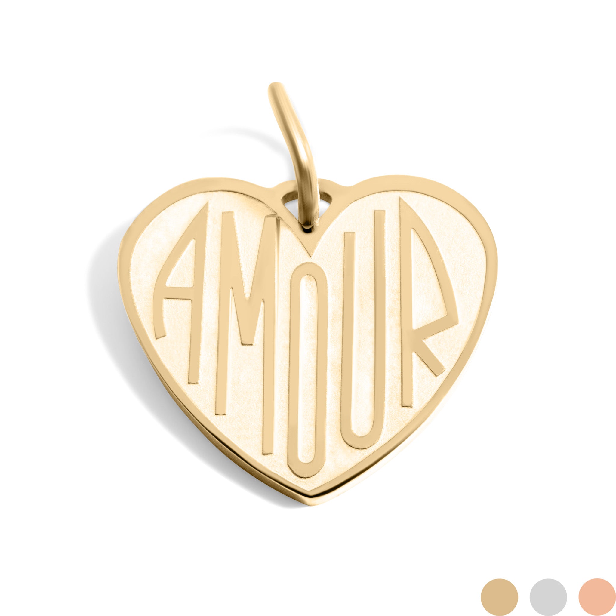 18K Gold PVD Stainless Steel Heart Amour Charm / PDL0256、mySite、dreamappss