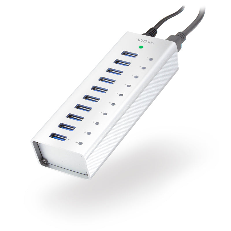 10 Port USB Hub with Charging - Aluminium Unibody with Power - Prime Series、mySite、fannypackpong