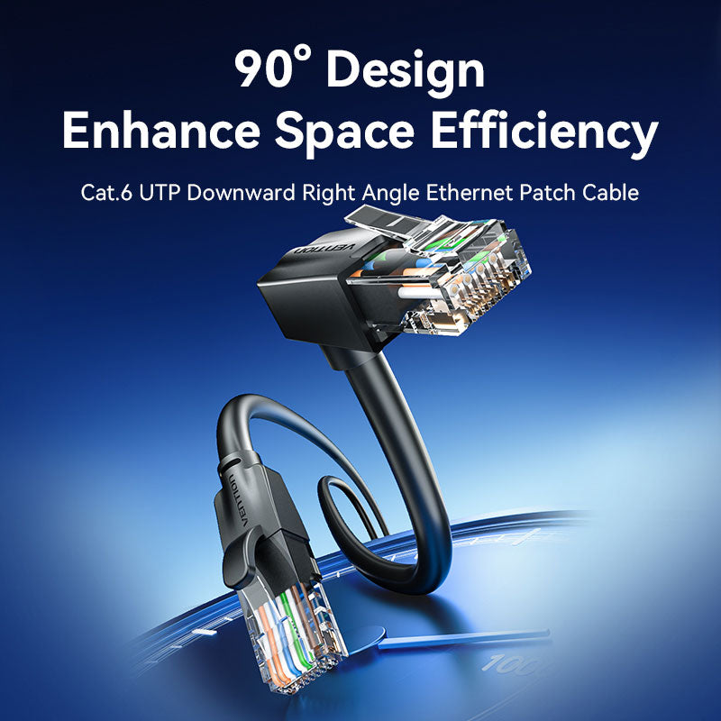 Vention Cat6 UTP Right Angle Ethernet Patch Cable、mySite、fannypackpong