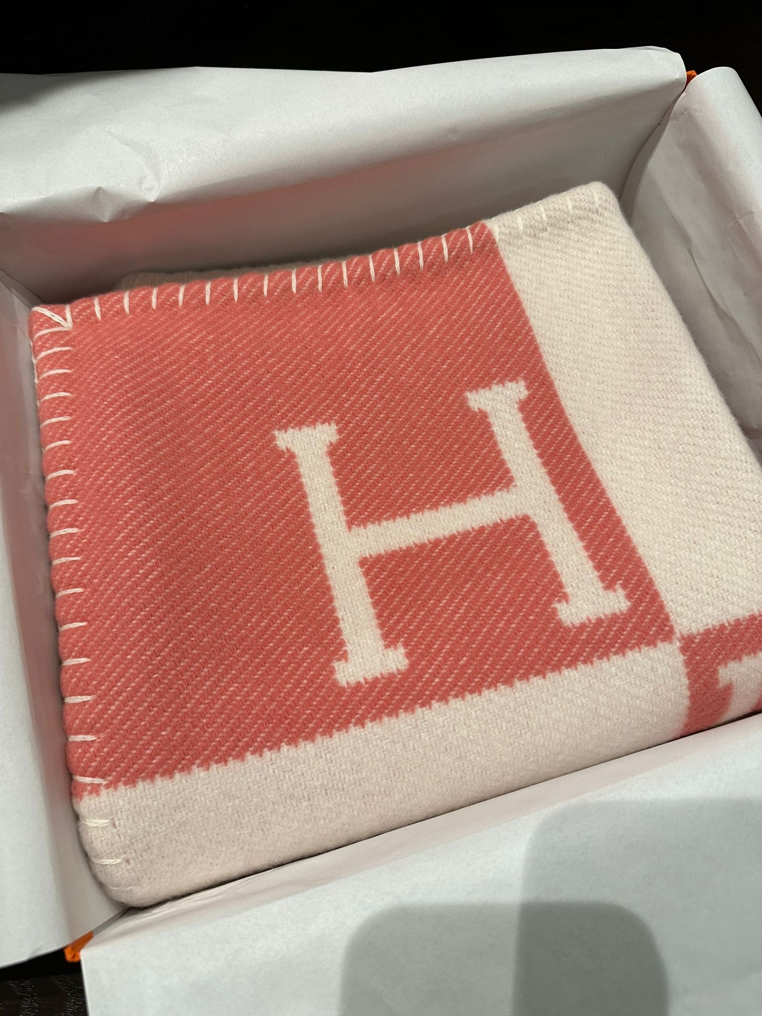 Hermès Avalon Baby Blanket (Rose Airelles/Blanc)、mySite、garminoutage.com