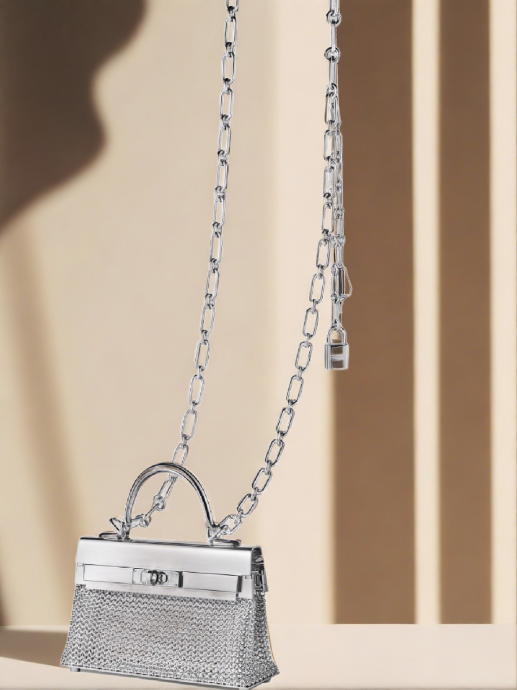 Hermès Kelly Sterling Silver Sac Bijou Chaine Bag、mySite、garminoutage.com