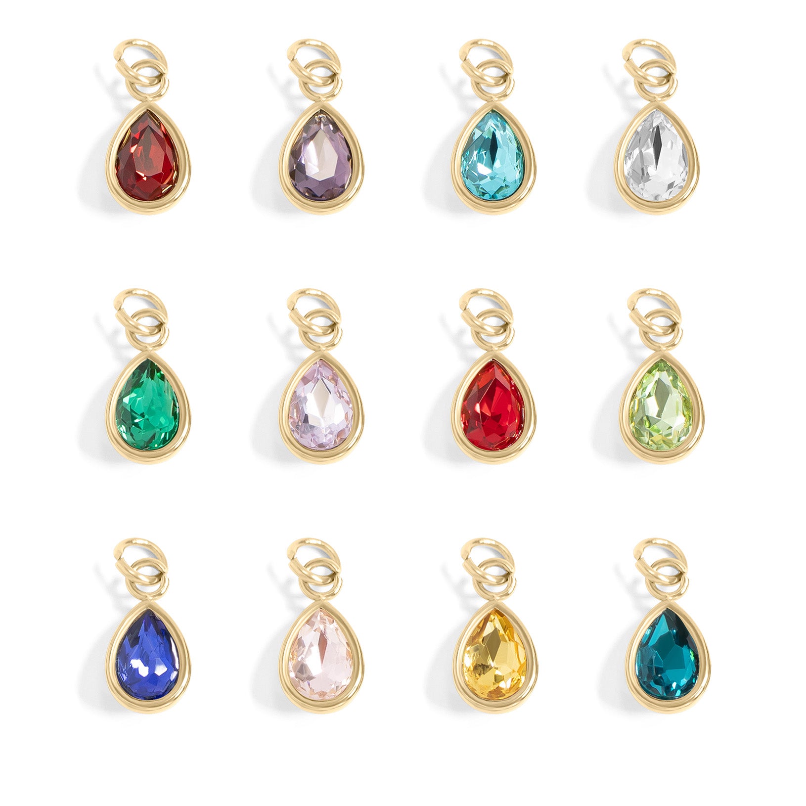 18K Gold PVD Teardrop Birthstone Charm / PDL0263、mySite、dreamappss