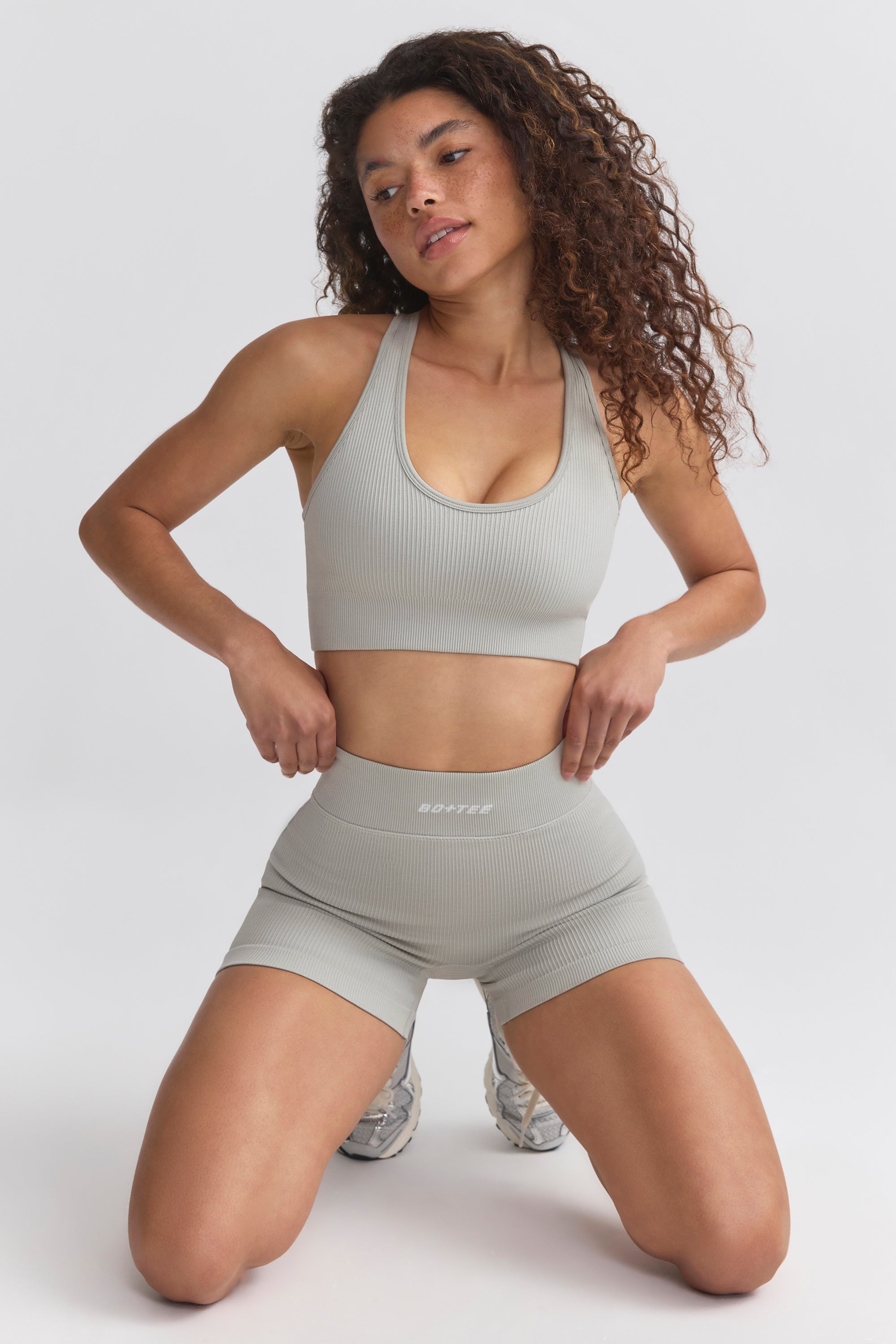 FlexiRib Racerback Sports Bra in Grey、mySite、solidvoid