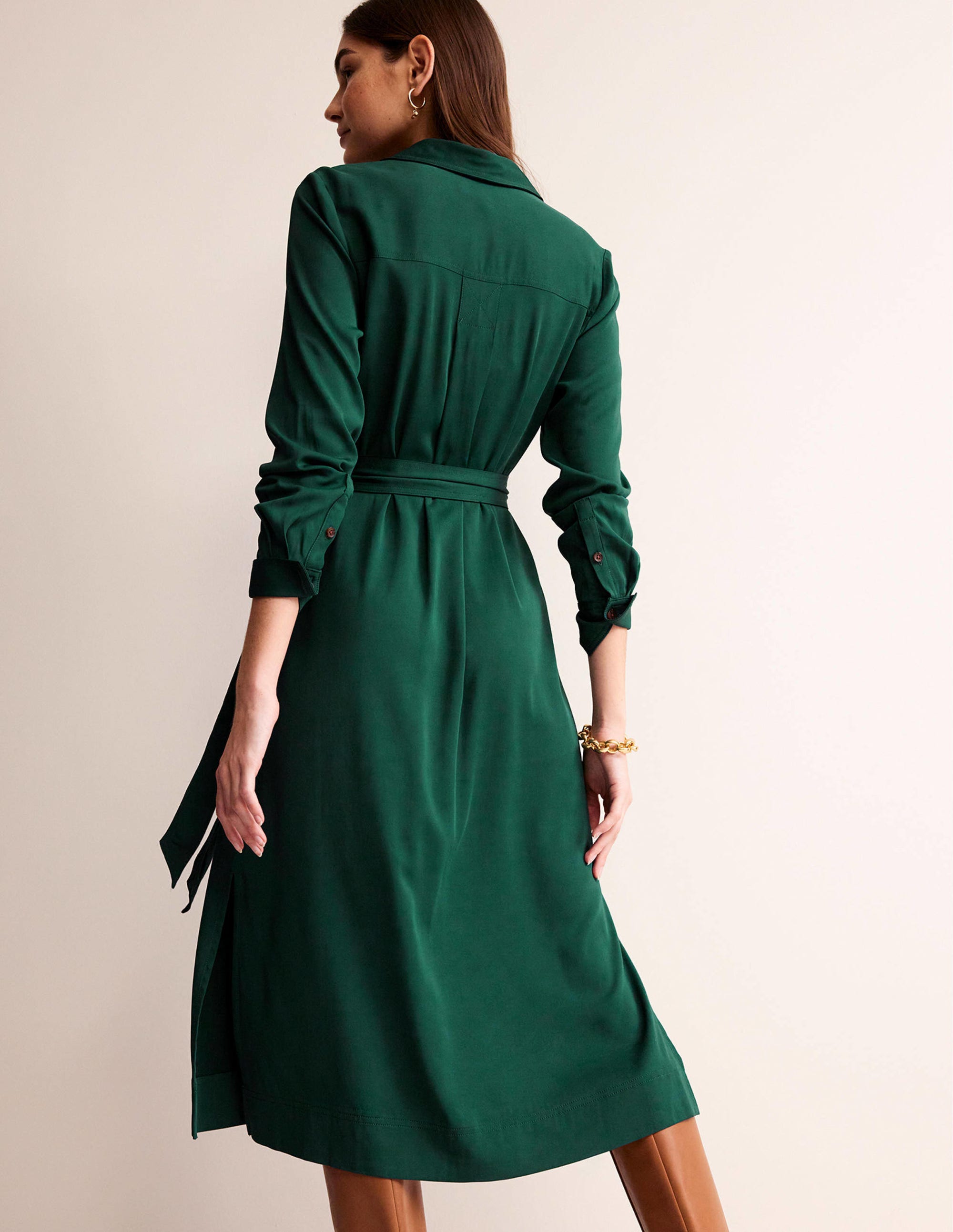  Clean Midi Pop Over Dress-Emerald Night、mySite、ashleygrahame