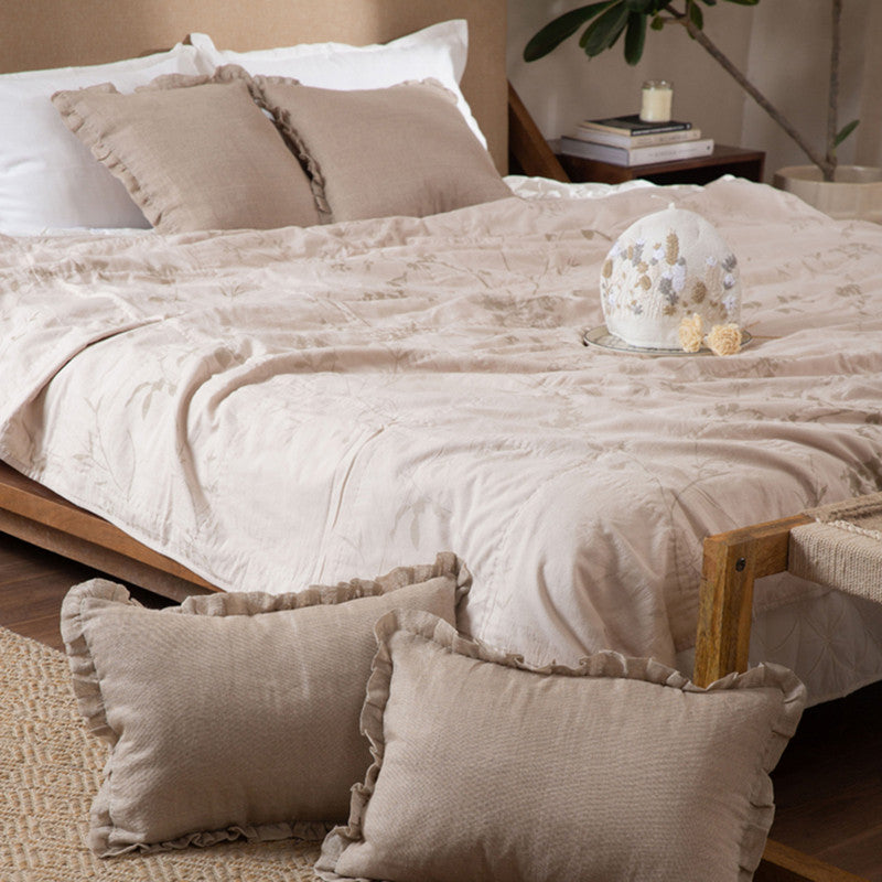 Cotton Twilight Bliss Dohar | Beige | 240 x 260 cm、mySite、camillekostekn