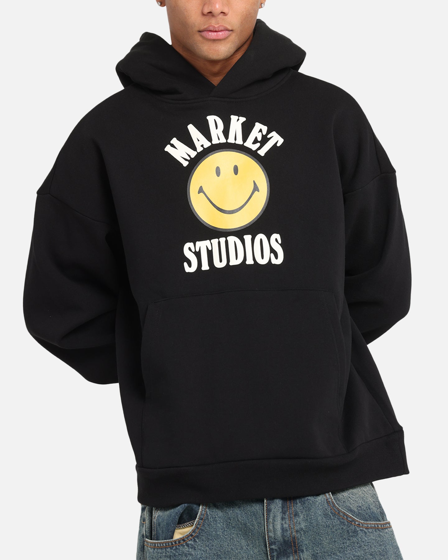 Market Smiley Lockup Hoodie Black、mySite、zt4zffjzw