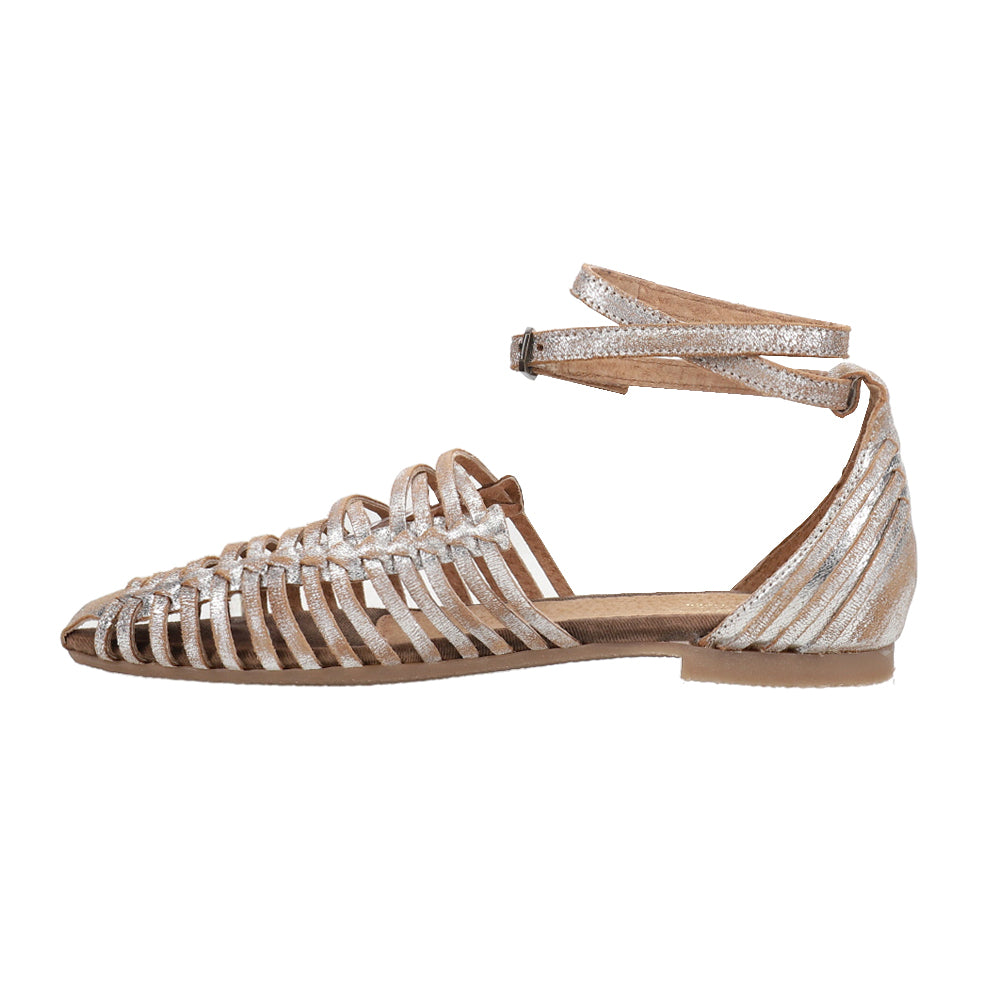 Trinket Metallic Ankle Strap Flats、mySite、gtrtttuynbv