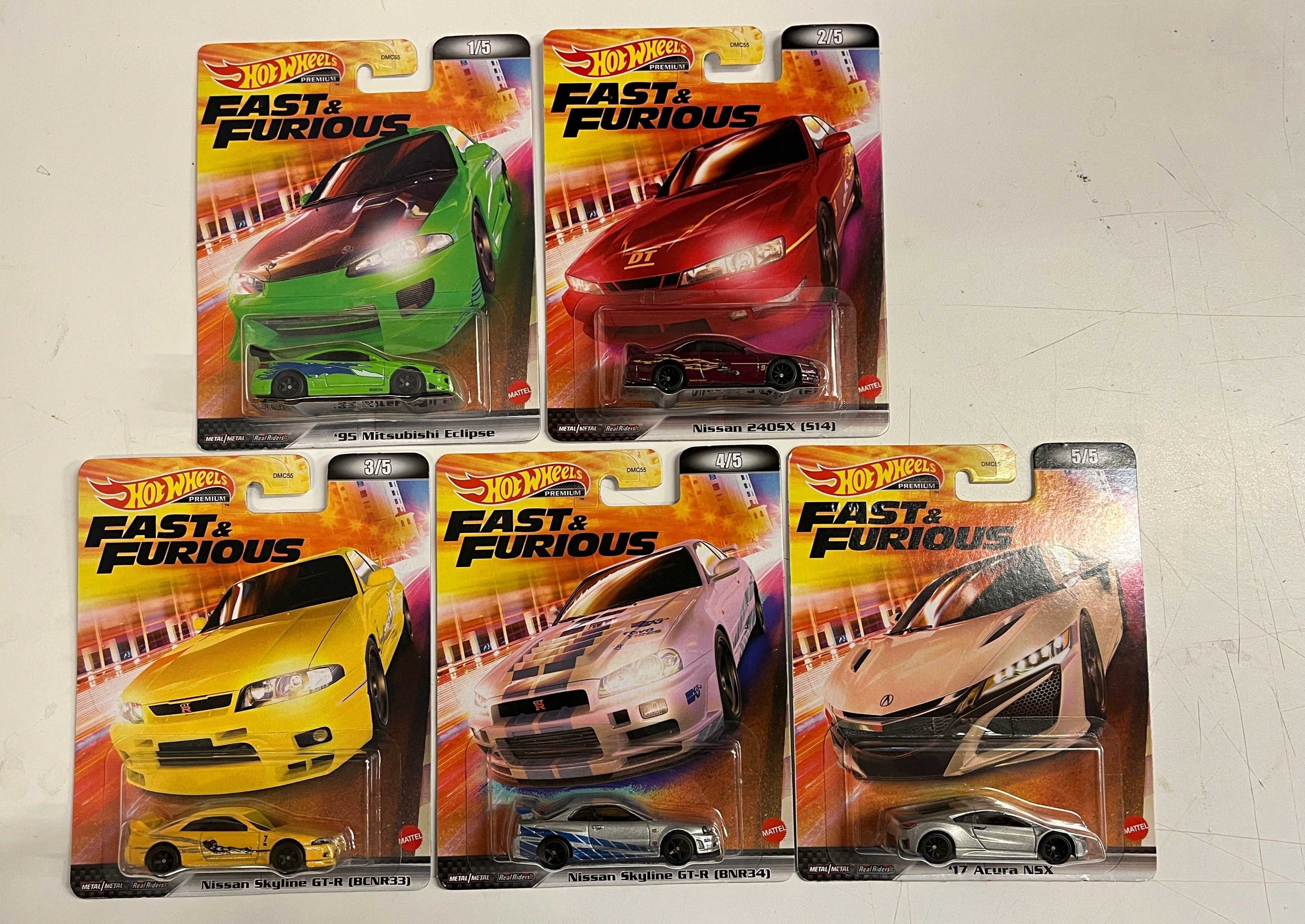 5 Car Set Furious * 2022 Hot Wheels Premium Fast & Furious Yellow Cards、mySite、hgirdovlk