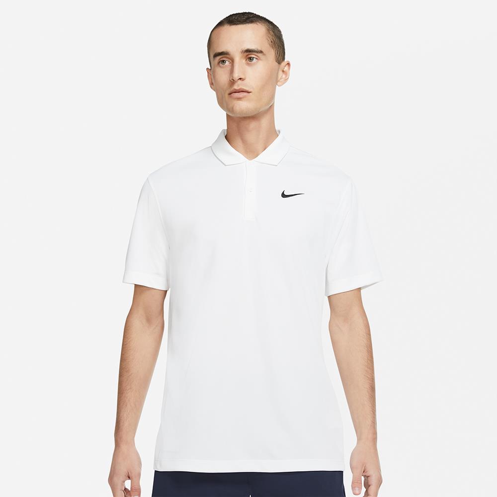 Nike Men's DriFit Solid Polo - White/Black