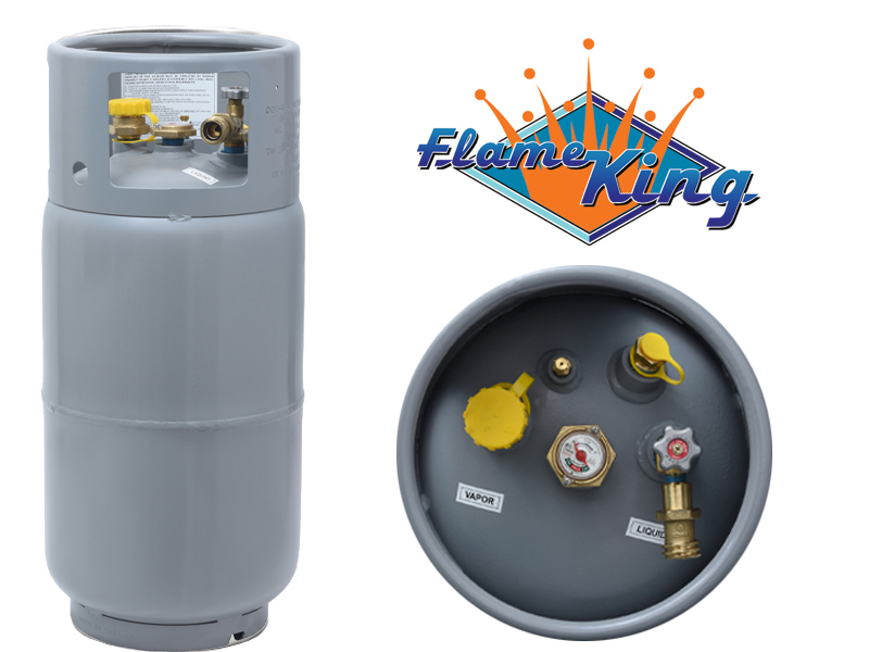Flame King 33.5LB Empty Steel Forklift Propane Tank Cylinder with Built-in Gauge. Gray