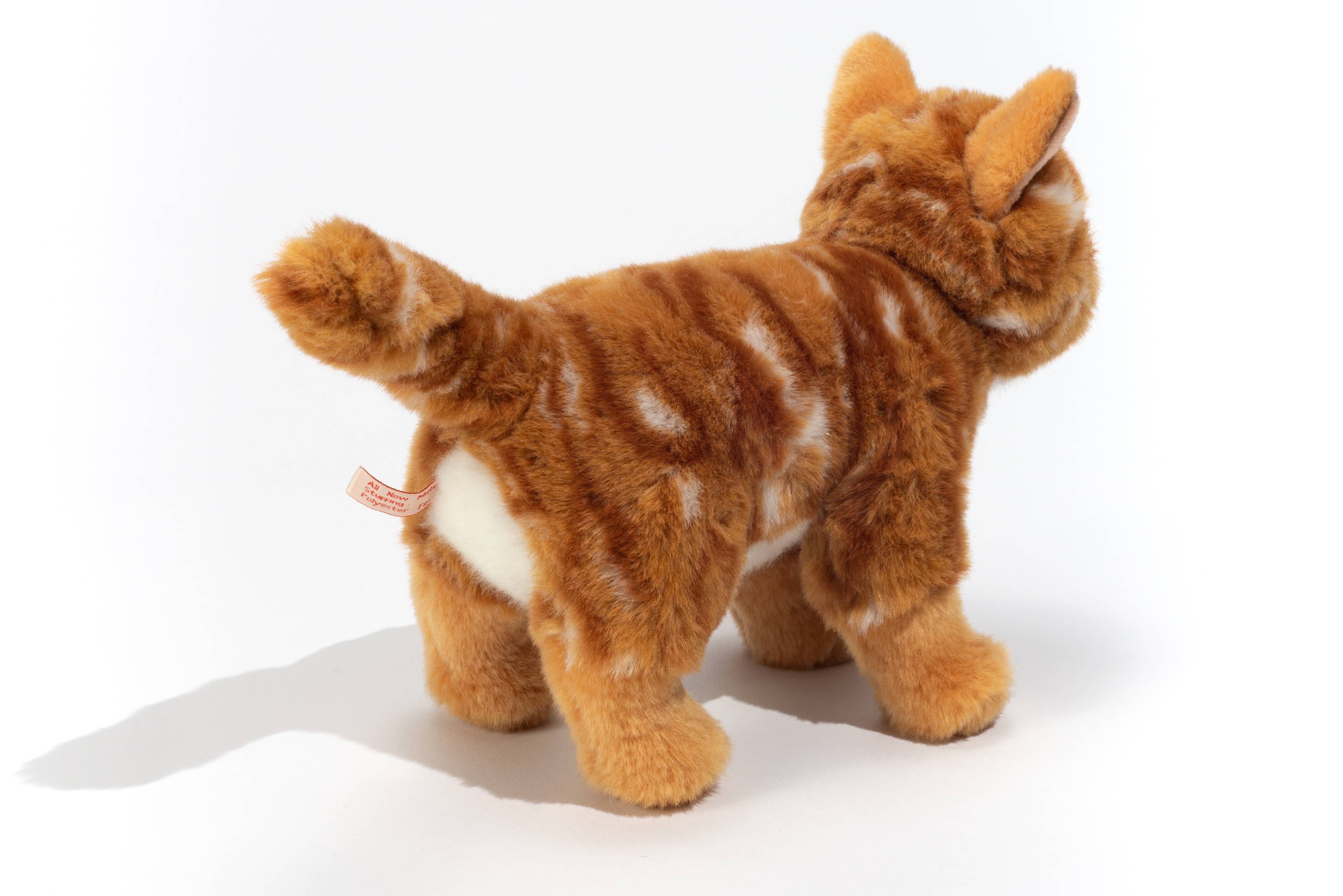 Red & White Plush Tabby Cat Standing 20 cm by Teddy Hermann、mySite、g9winljtr