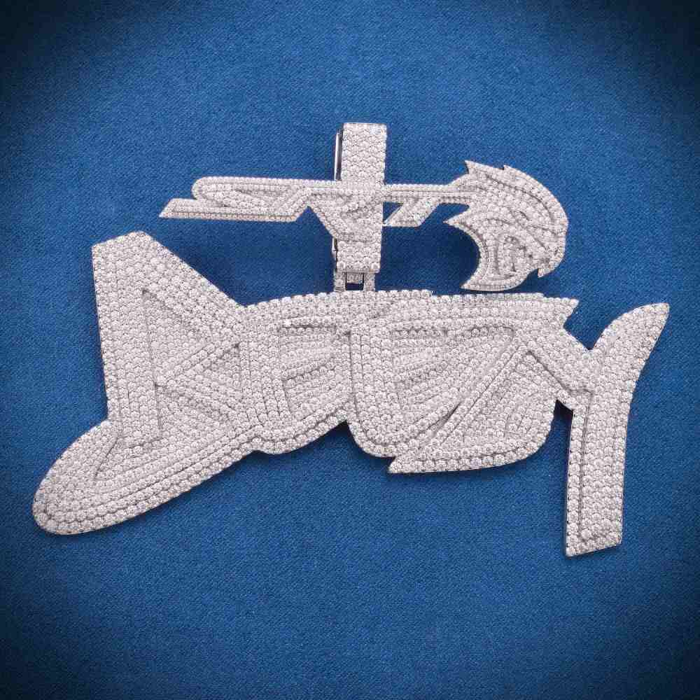 SRT Breezy Custom Moissanite Pendant 14K White Gold、mySite、hinf8tx79