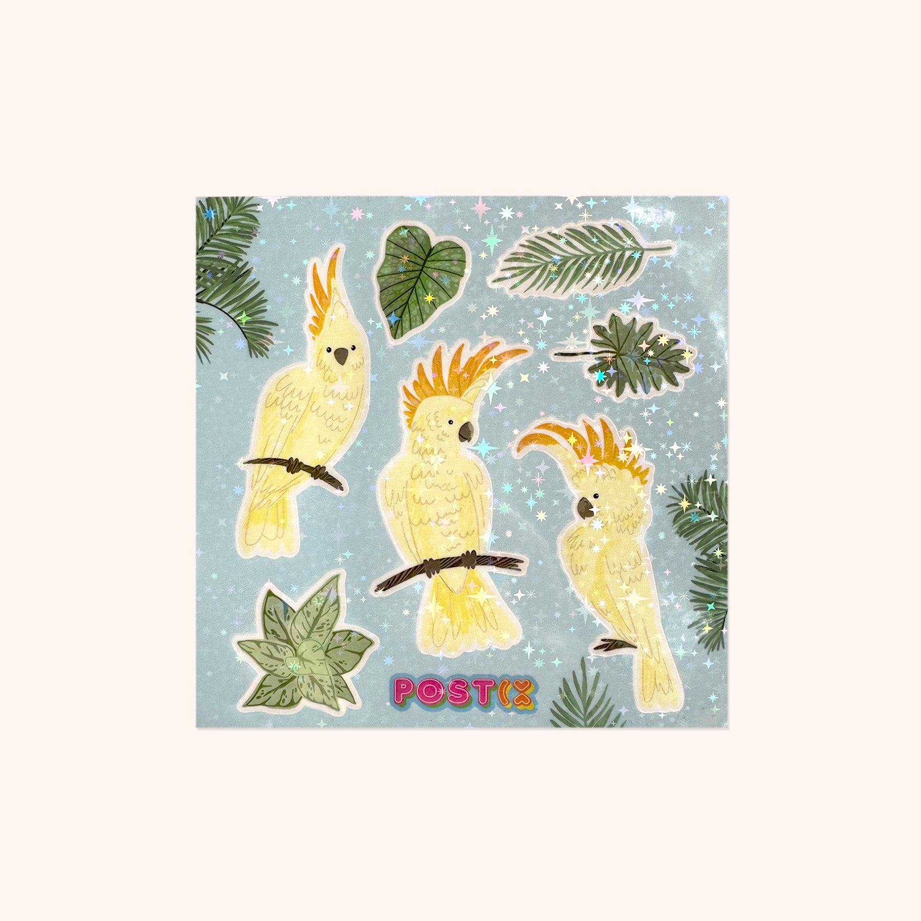  Cockatoos Square Hologram Sticker Sheet、mySite、ghnorth