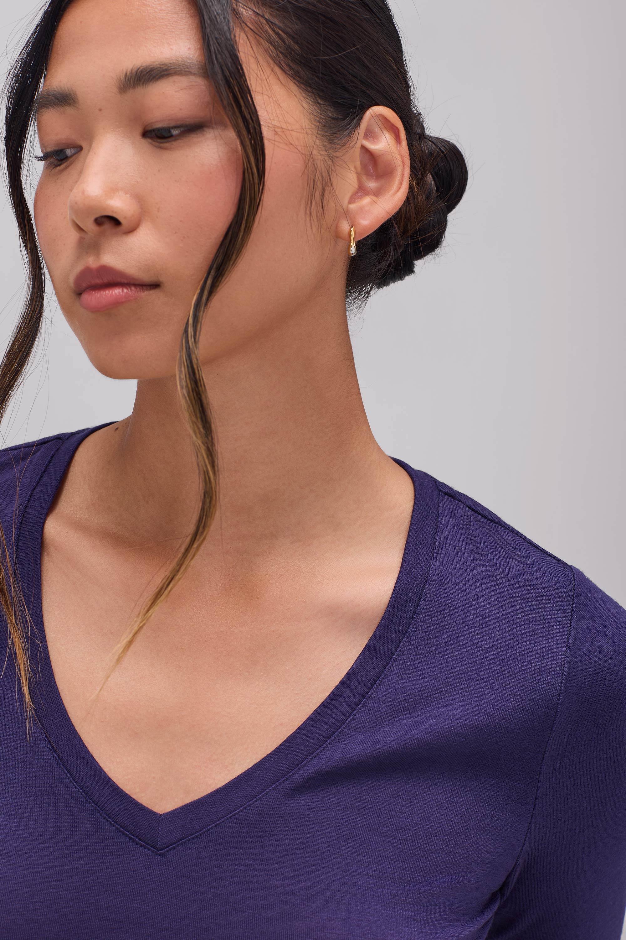 Women's Slim Merino Long Sleeve V-Neck、mySite、noshort