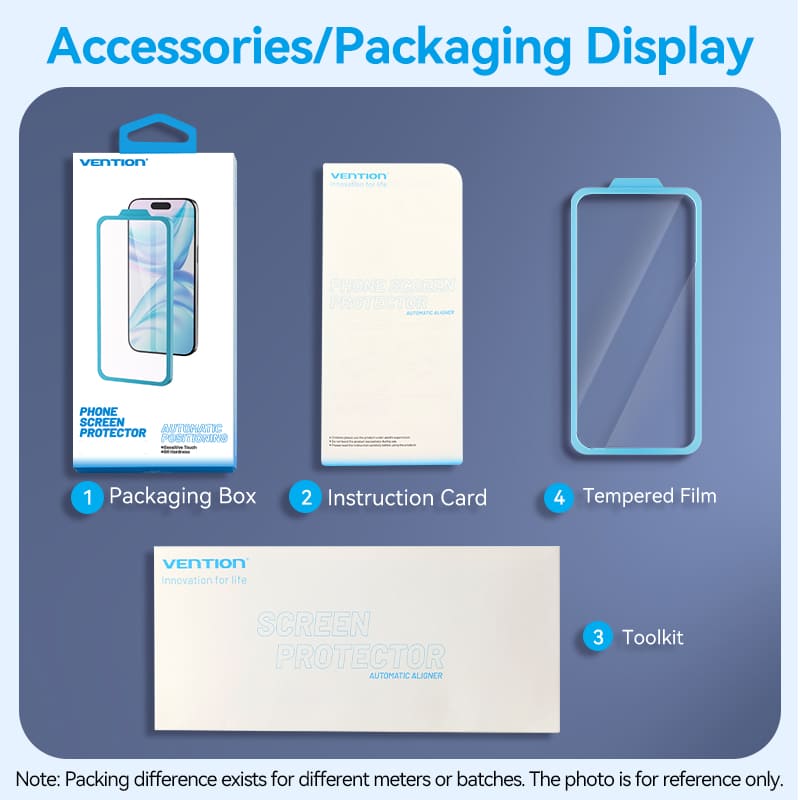 Vention HD Tempered Glass Screen Protector for iPhone 15 with Easy-Installation Tool、mySite、fannypackpong