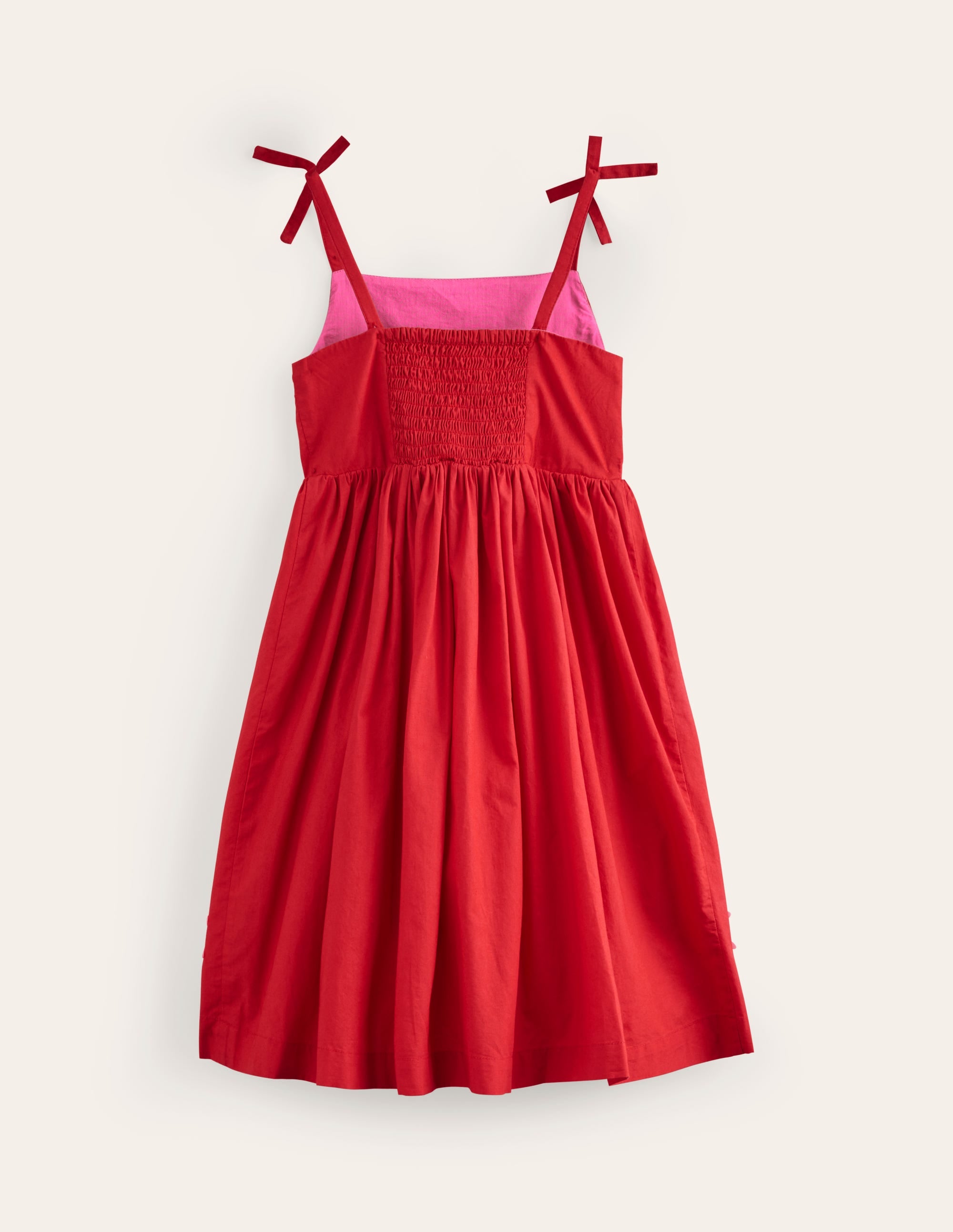 Appliqué Cotton Dress-Poppy Red Palms、mySite、ashleygrahame