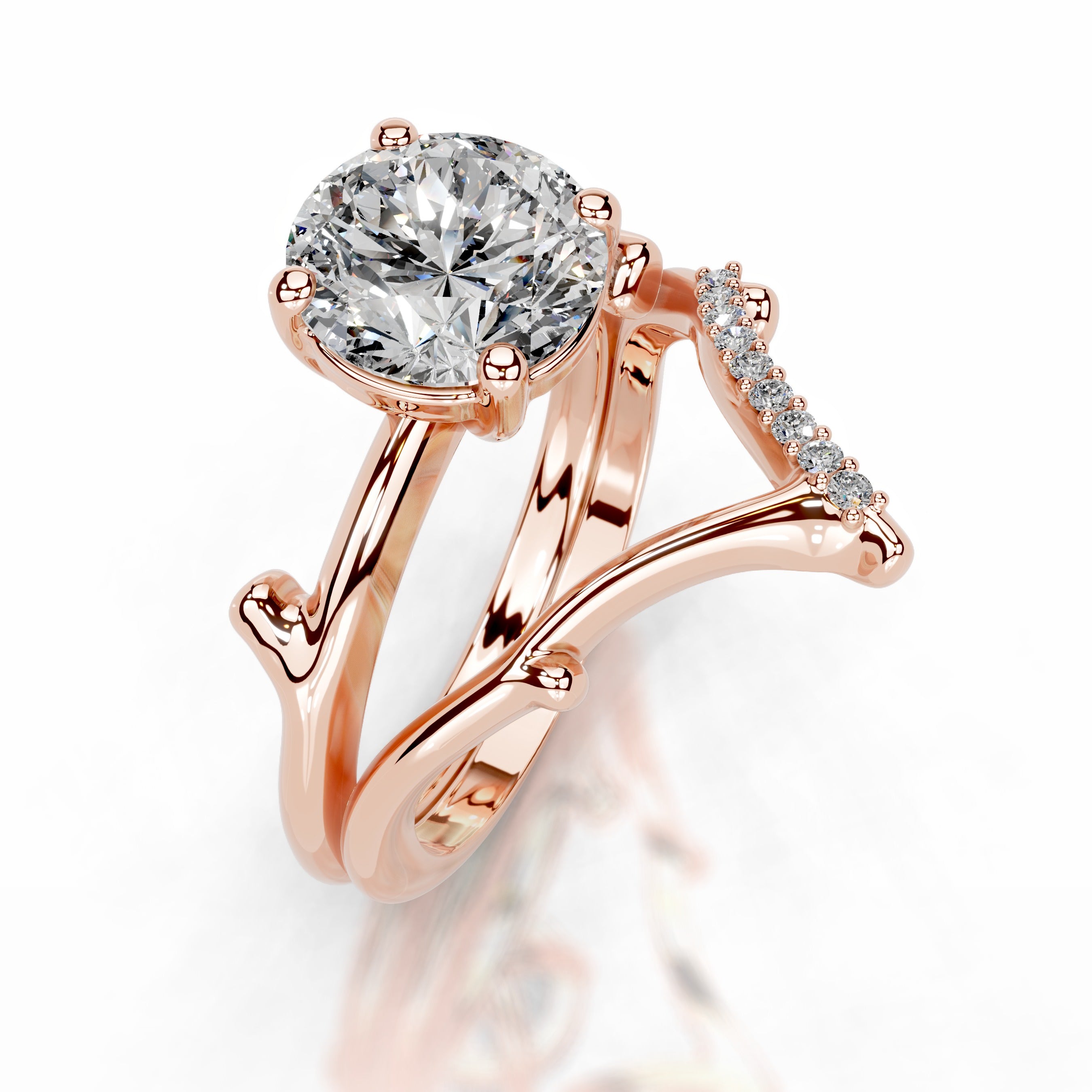 Blossom鈥榮 Sparkle Lab Bridal Set - 14K Rose Gold、mySite、hinf8tx79