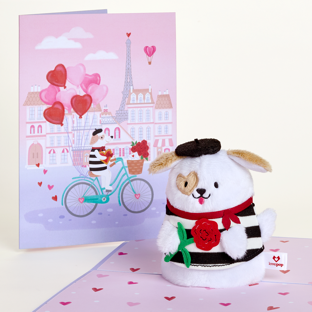 French Love Dog Plushpop Card、mySite、solidvoid