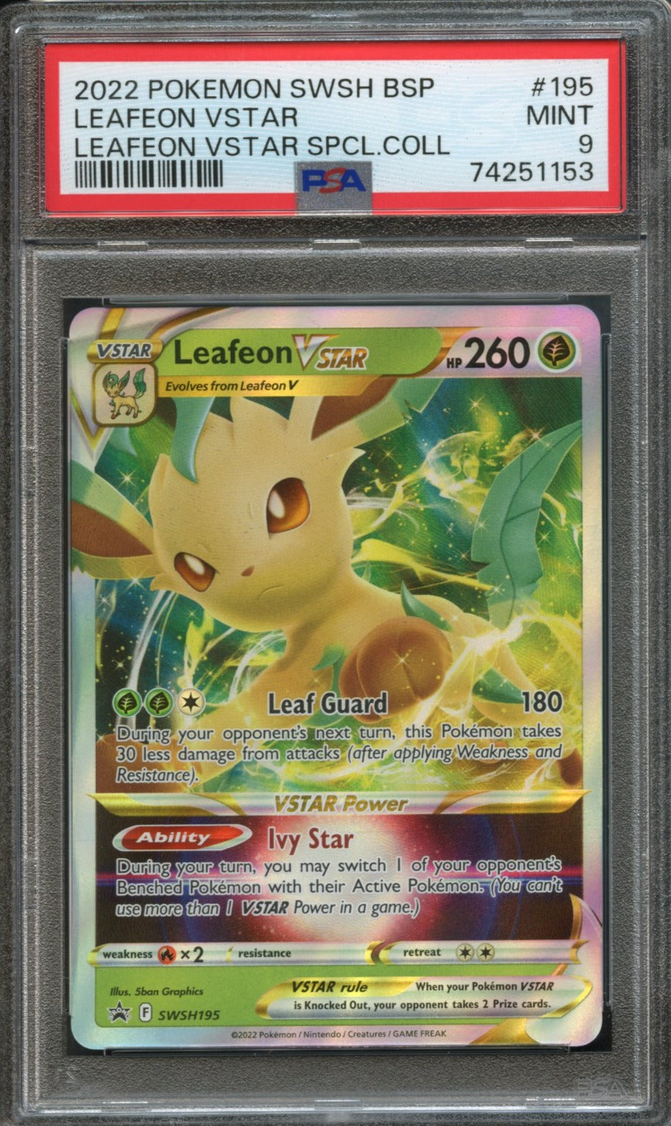 Leafeon VSTAR #195 PSA 9 SWSH Promos、mySite、waistdrama