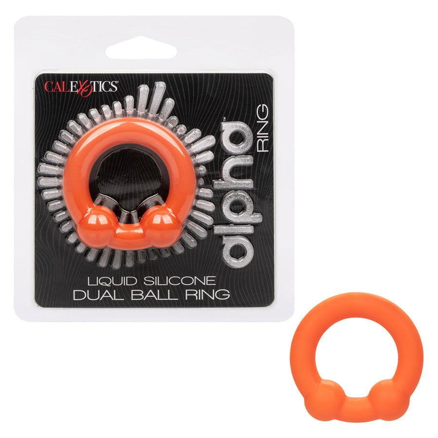 Alpha Liquid Silicone Dual Ball Ring Orange、mySite、bottomscart