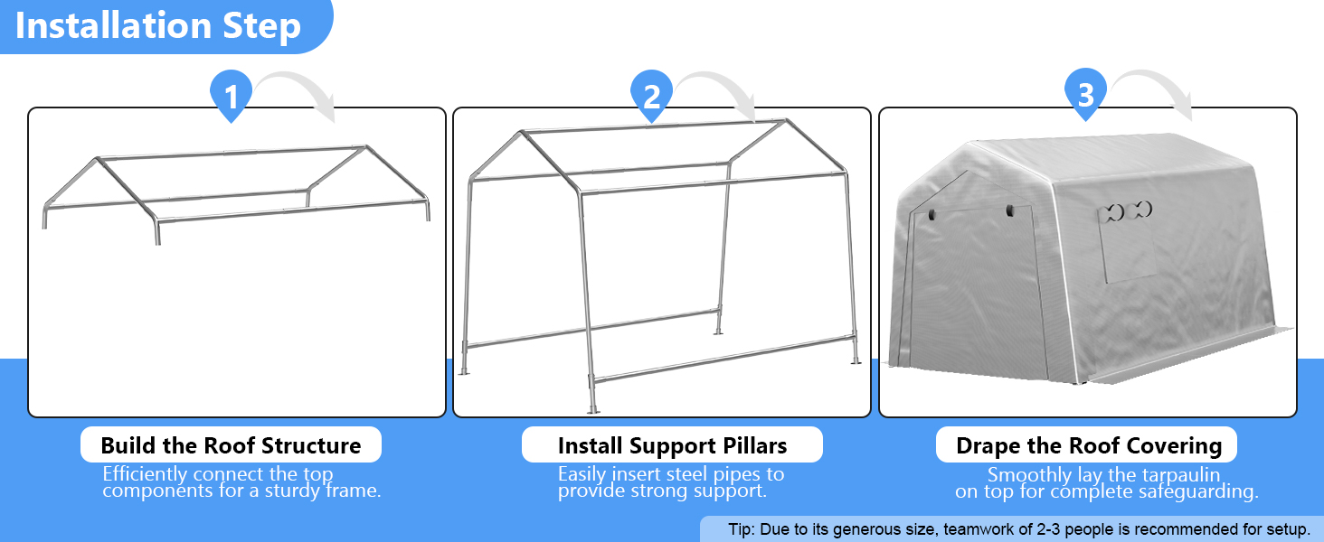 carpot 6×8 motorcycle car ports metal carport portable garage