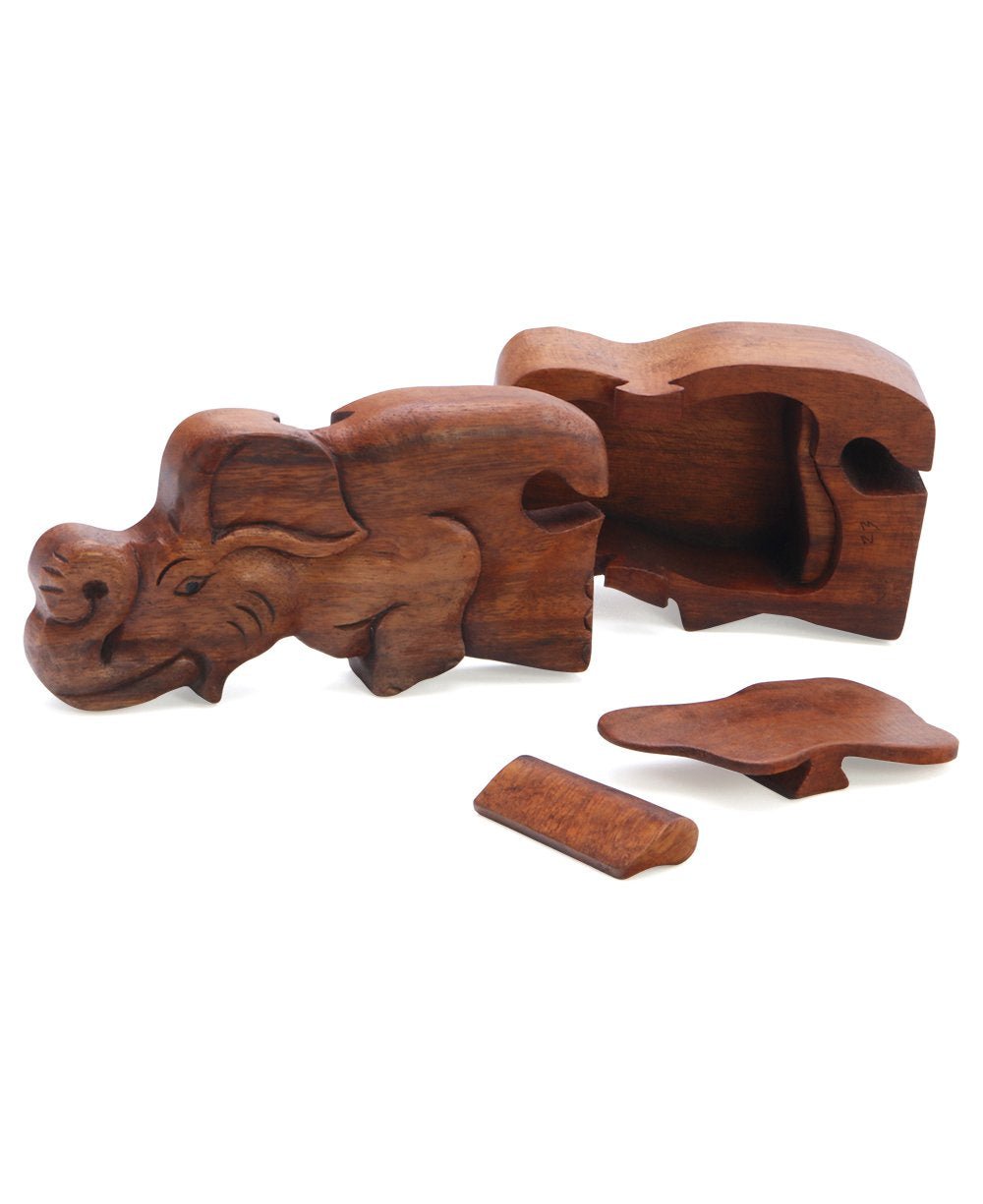 Trumpeting Elephant Wood Puzzle Box、mySite、topwebapps