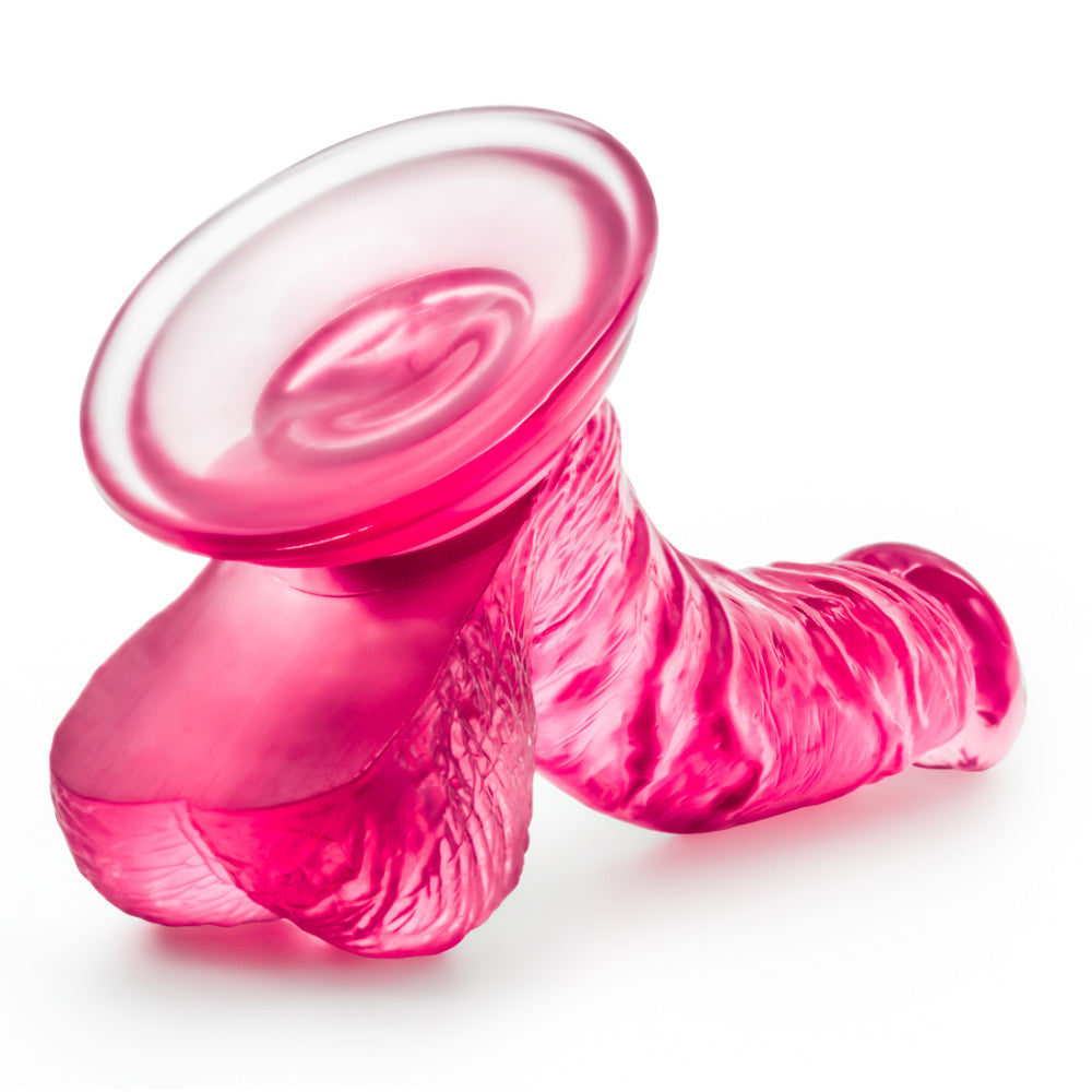 B Yours By Blush® | Sweet N' Hard 8 Realistic Curved G-Spot Pink 6.5-Inch Long Dildo With Balls & Suction Cup Base、mySite、bottomscart