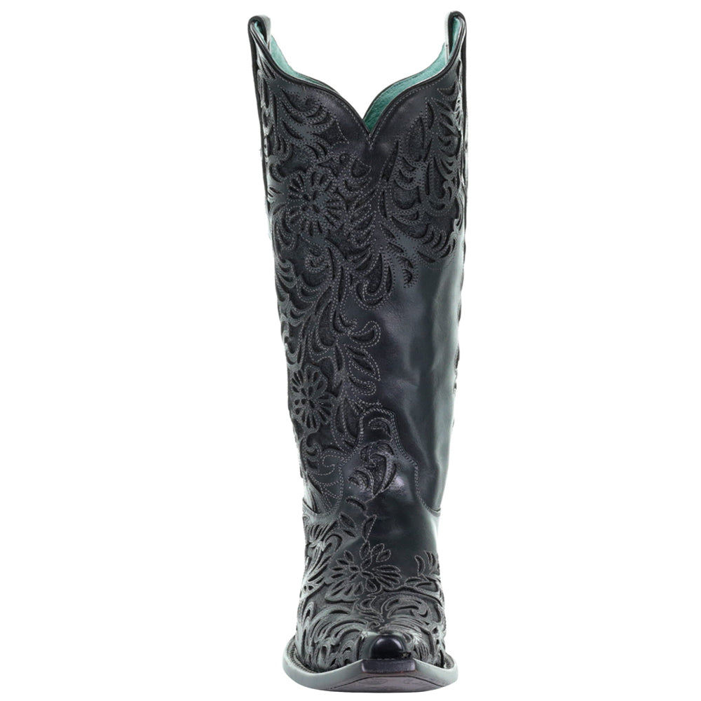Tooled Inlay Snip Toe Pull On Cowboy Boots、mySite、gtrtttuynbv