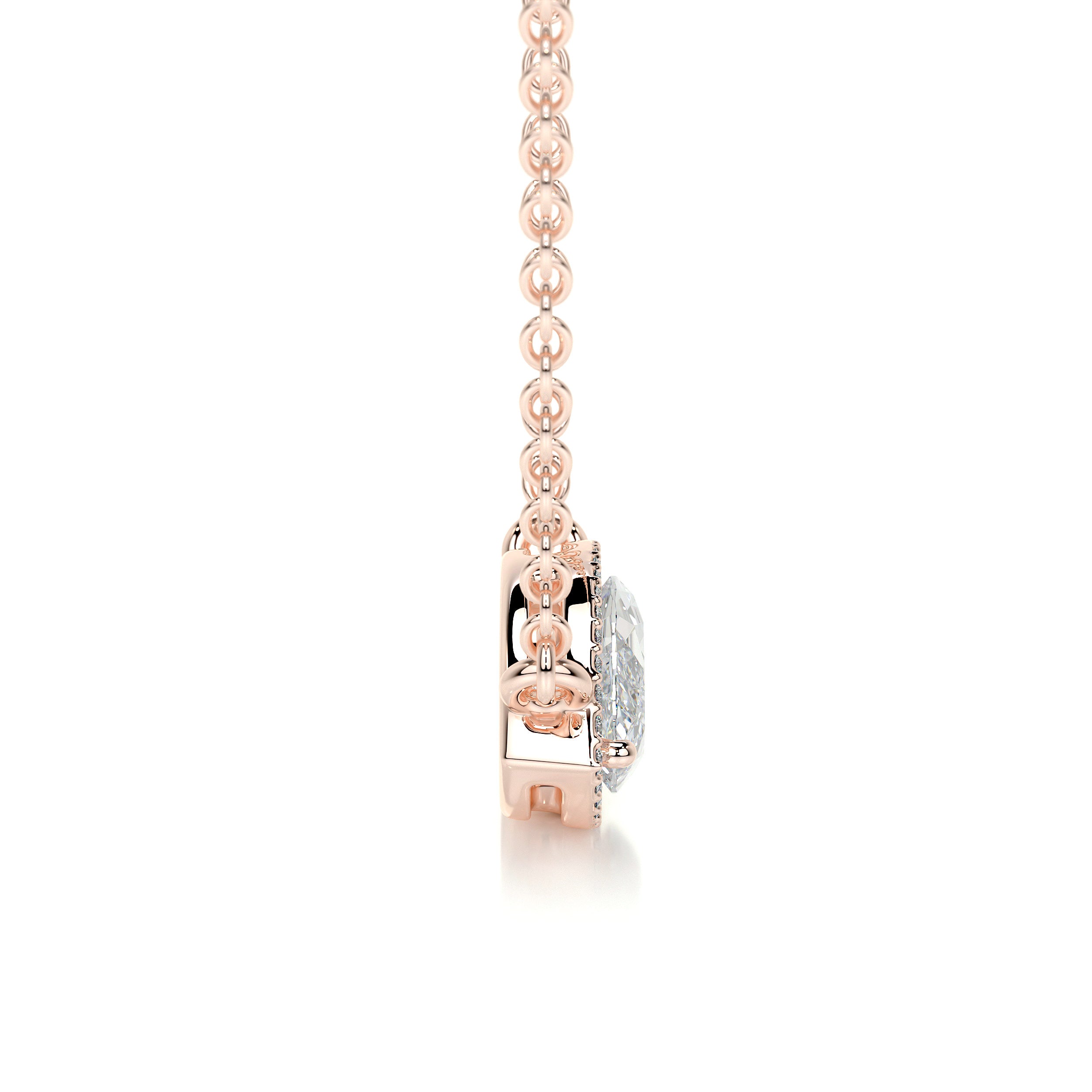 Britney Moissanite & Diamonds Necklace -14K Rose Gold、mySite、hinf8tx79