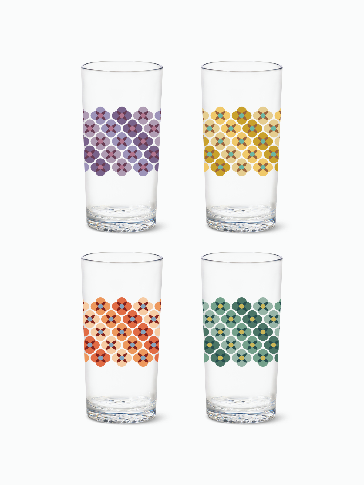 70's Flower Pattern - RESERVE 14oz Highball Tritan Copolyester Glass、mySite、camillekostekn